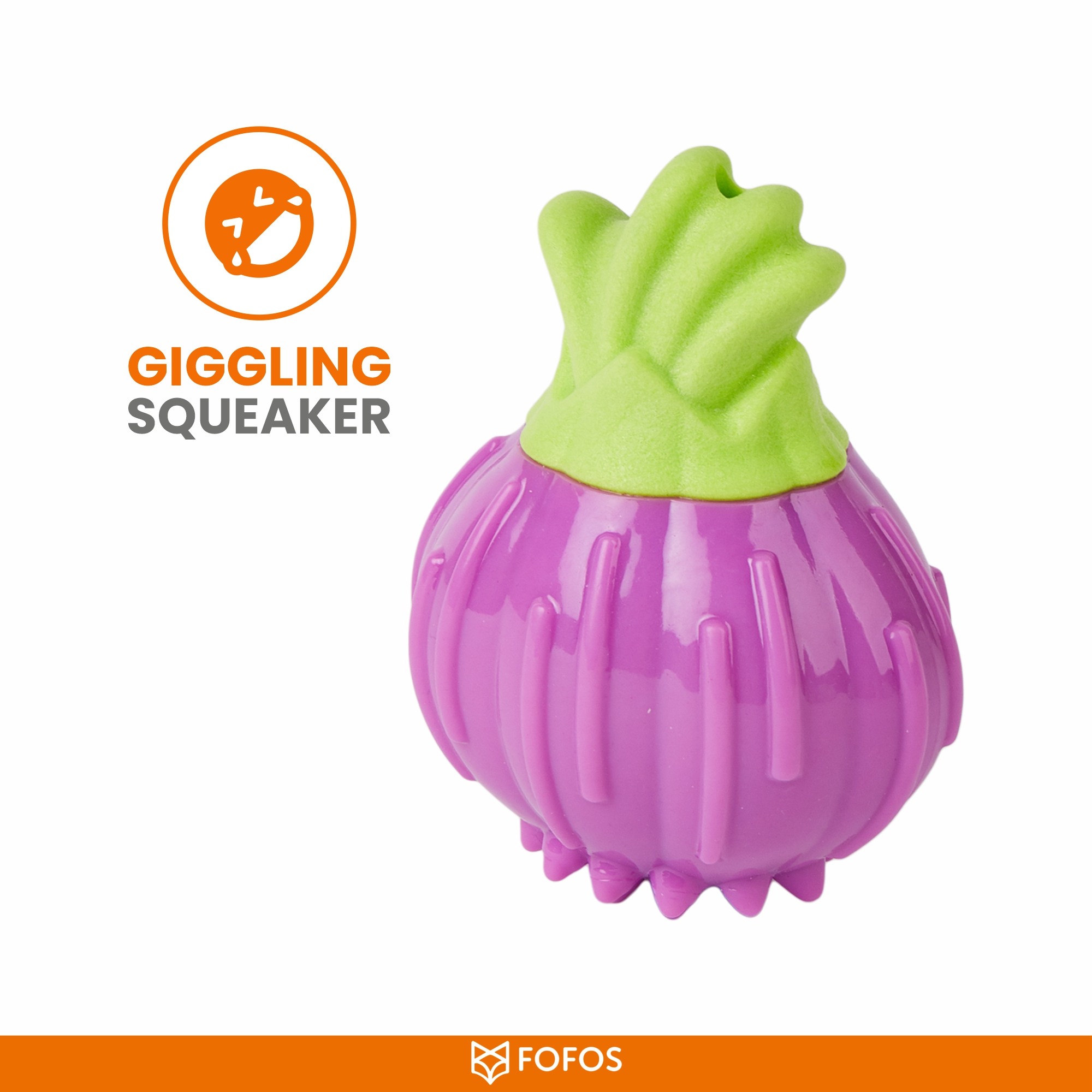 FOFOS Giggling Vegi Bites Onion Squeaky Chew Toy for Dogs