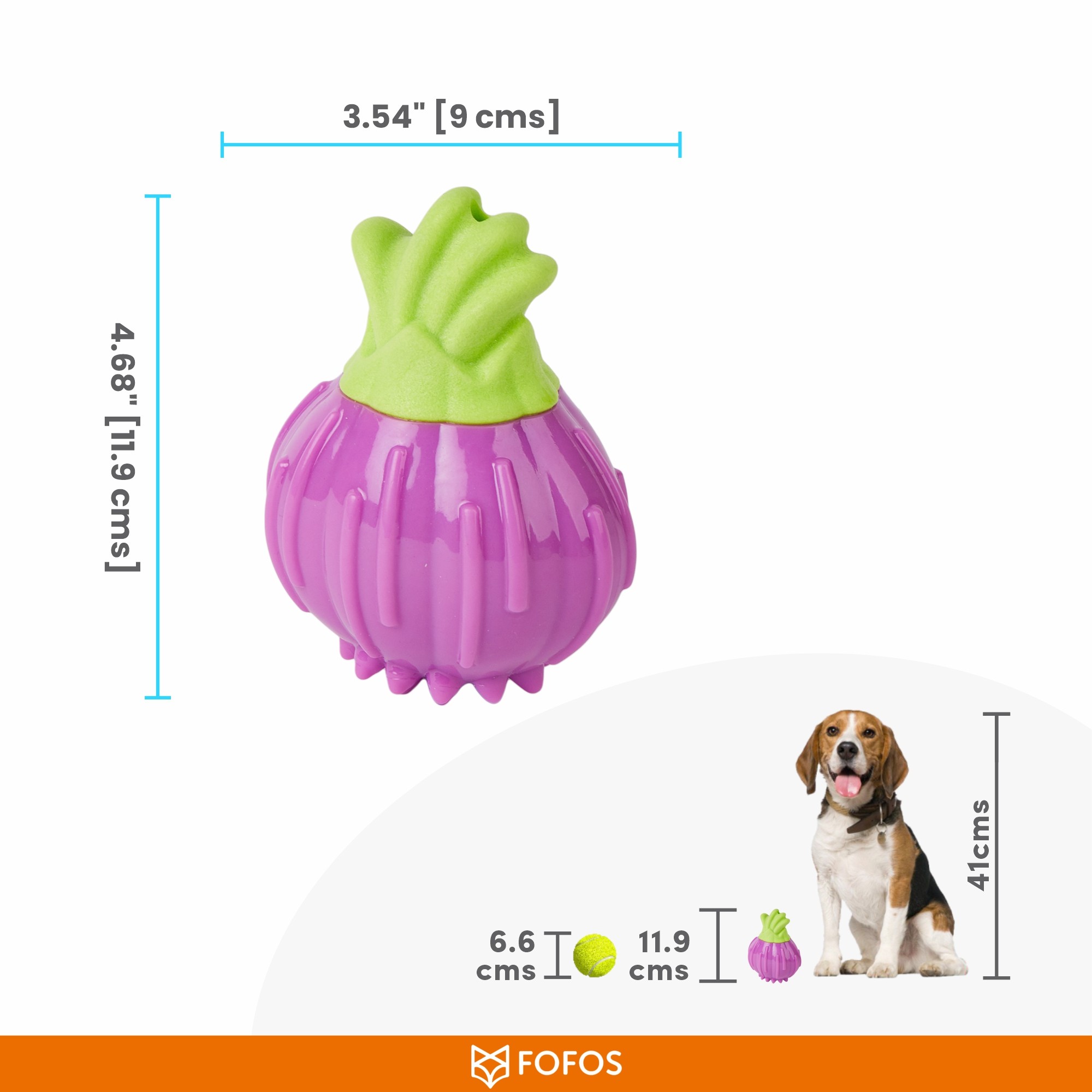 FOFOS Giggling Vegi Bites Onion Squeaky Chew Toy for Dogs
