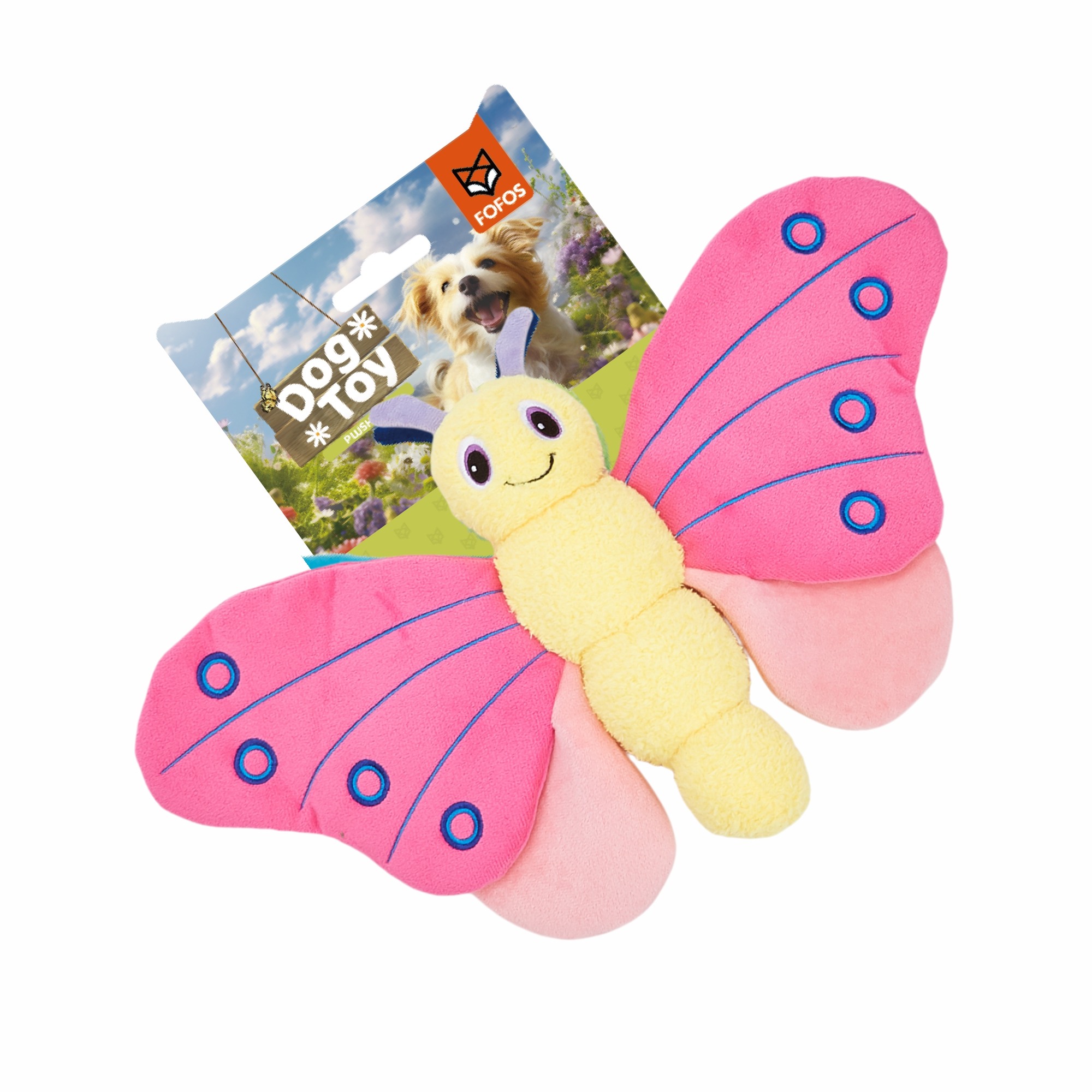 FOFOS Jumbo Butterfly Plush Toy for Dogs (Pink)