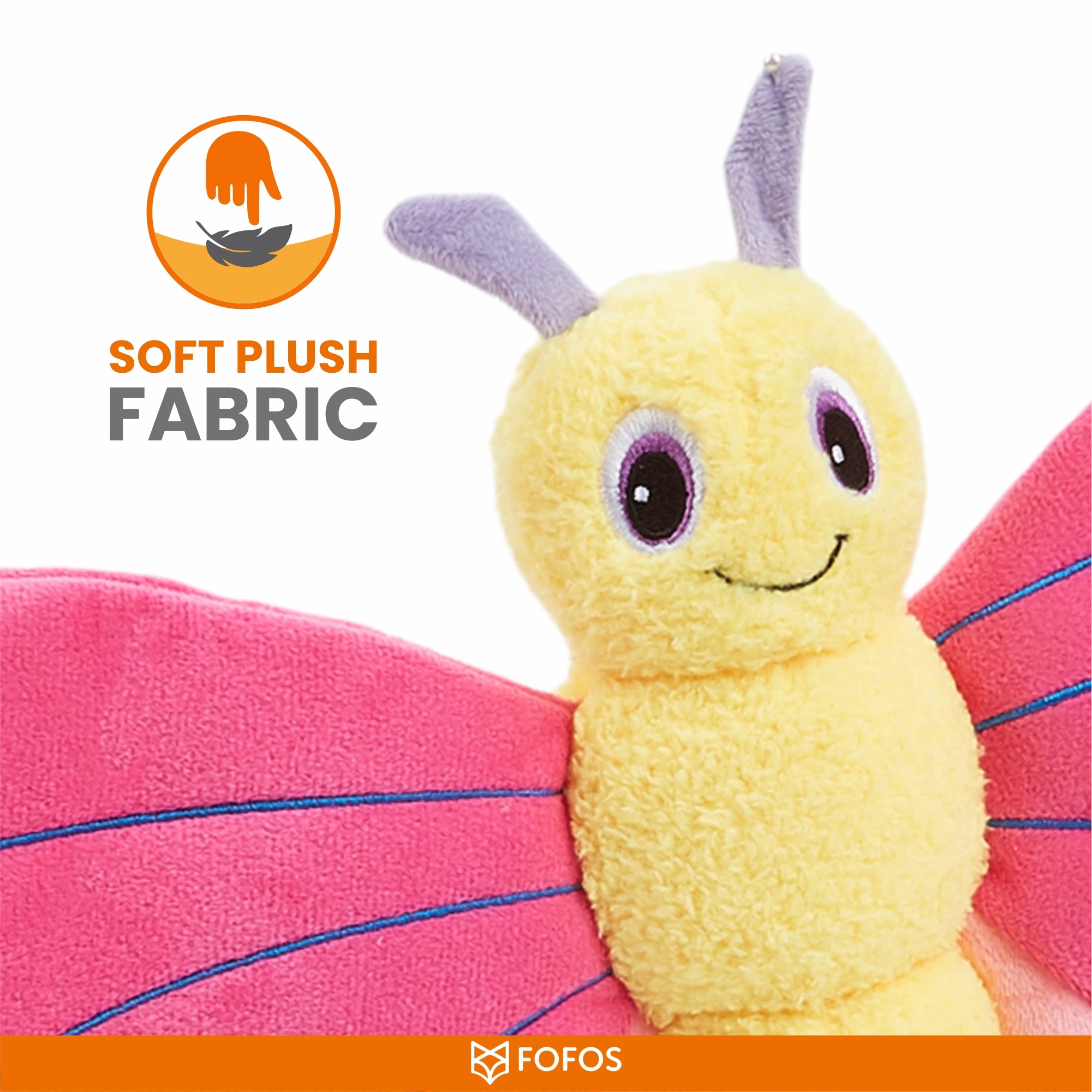 FOFOS Jumbo Butterfly Plush Toy for Dogs (Pink)