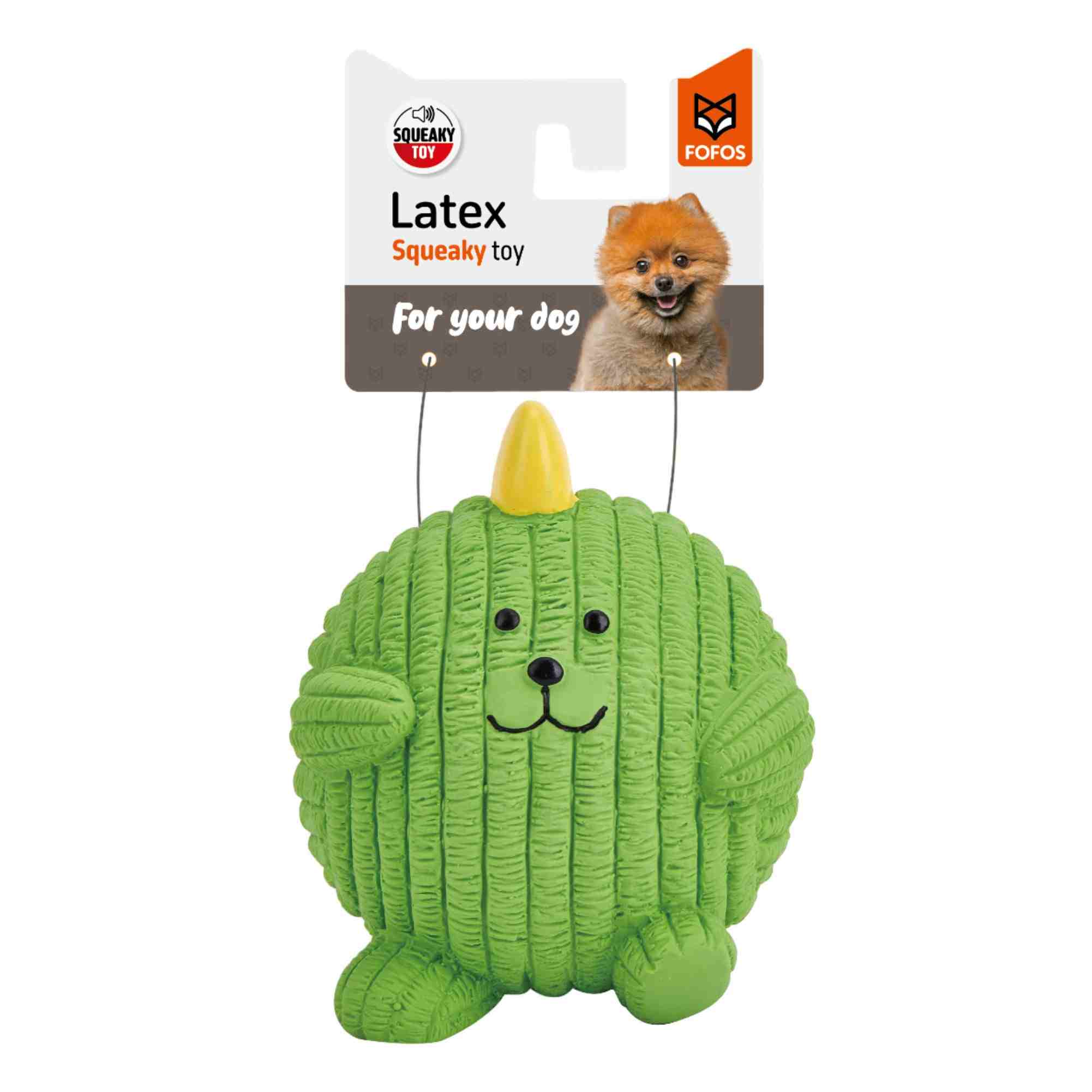 FOFOS Latex Dinosaur Ball Squeaky Toy for Dogs (Green)