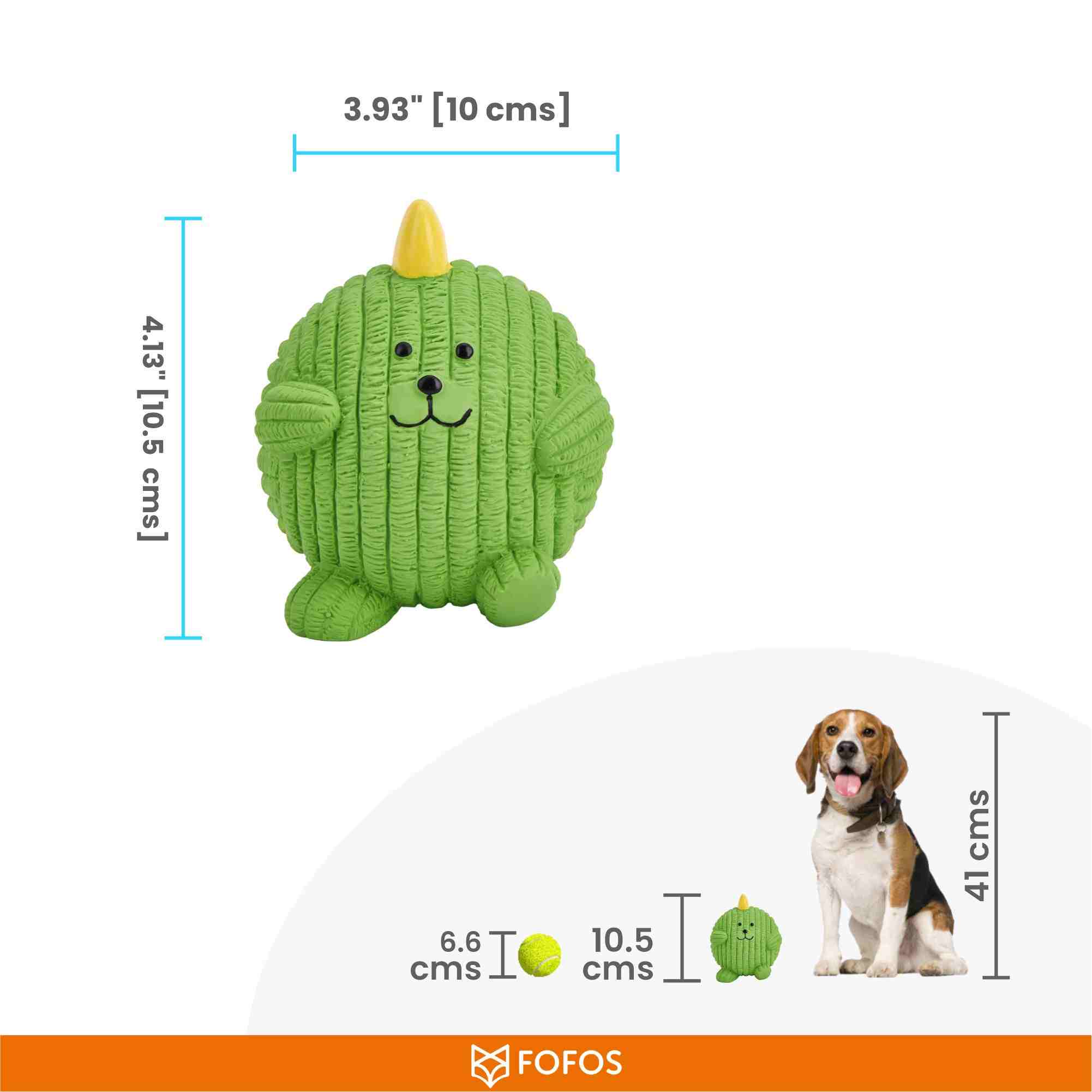 FOFOS Latex Dinosaur Ball Squeaky Toy for Dogs (Green)