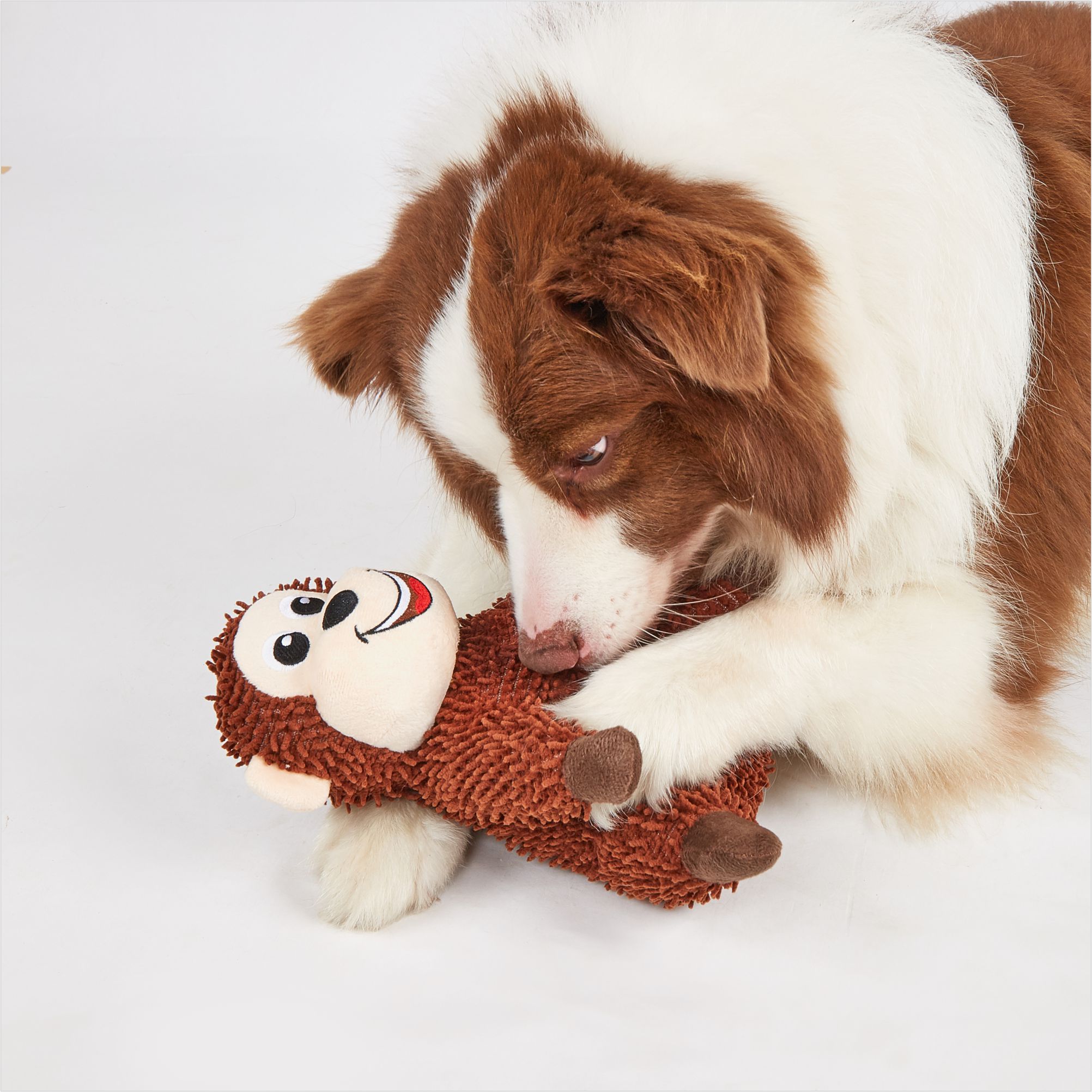 FOFOS Monkey Tough Squeaky Toy for Dogs (Brown)