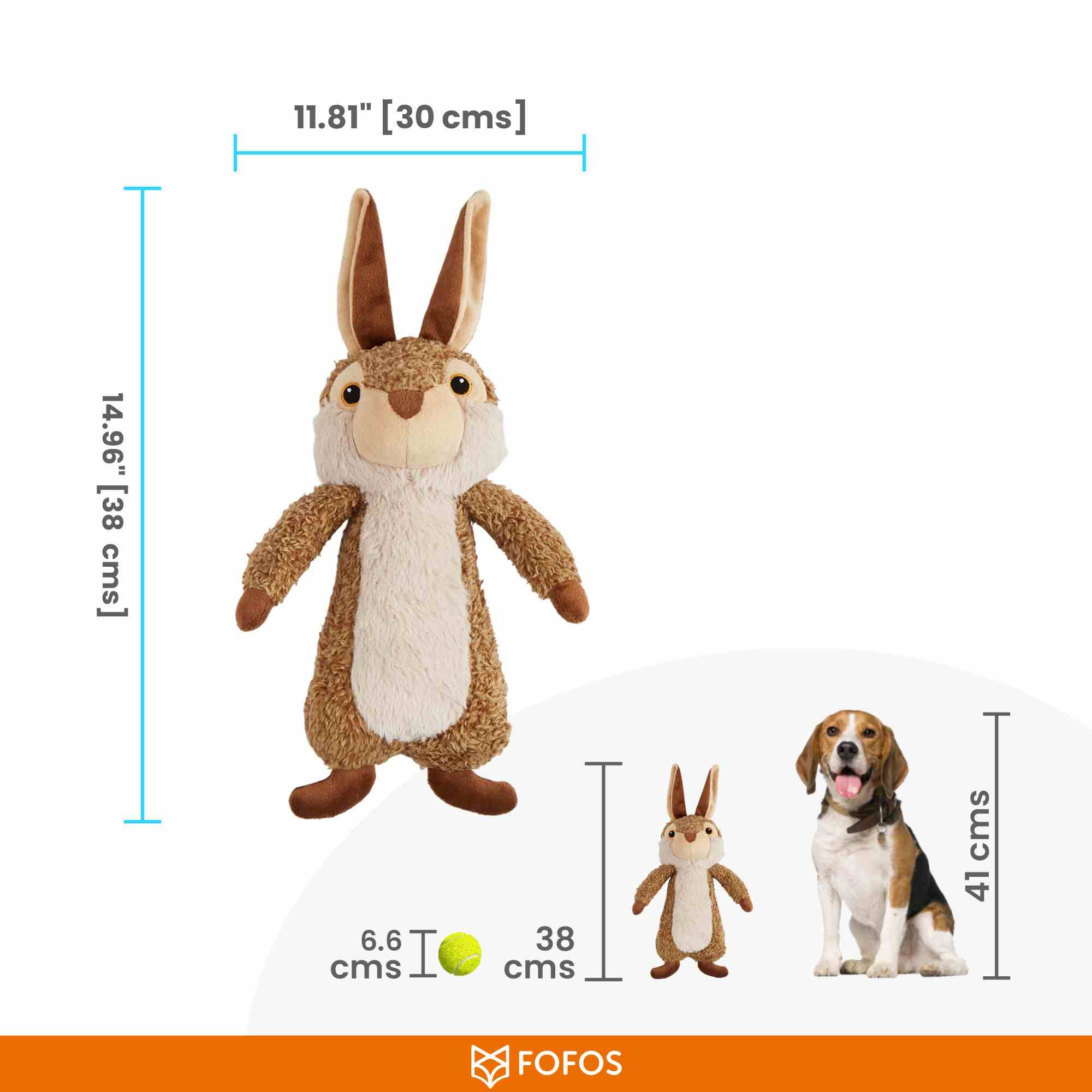 FOFOS Wildlife Rabbit Plush Toy for Dogs