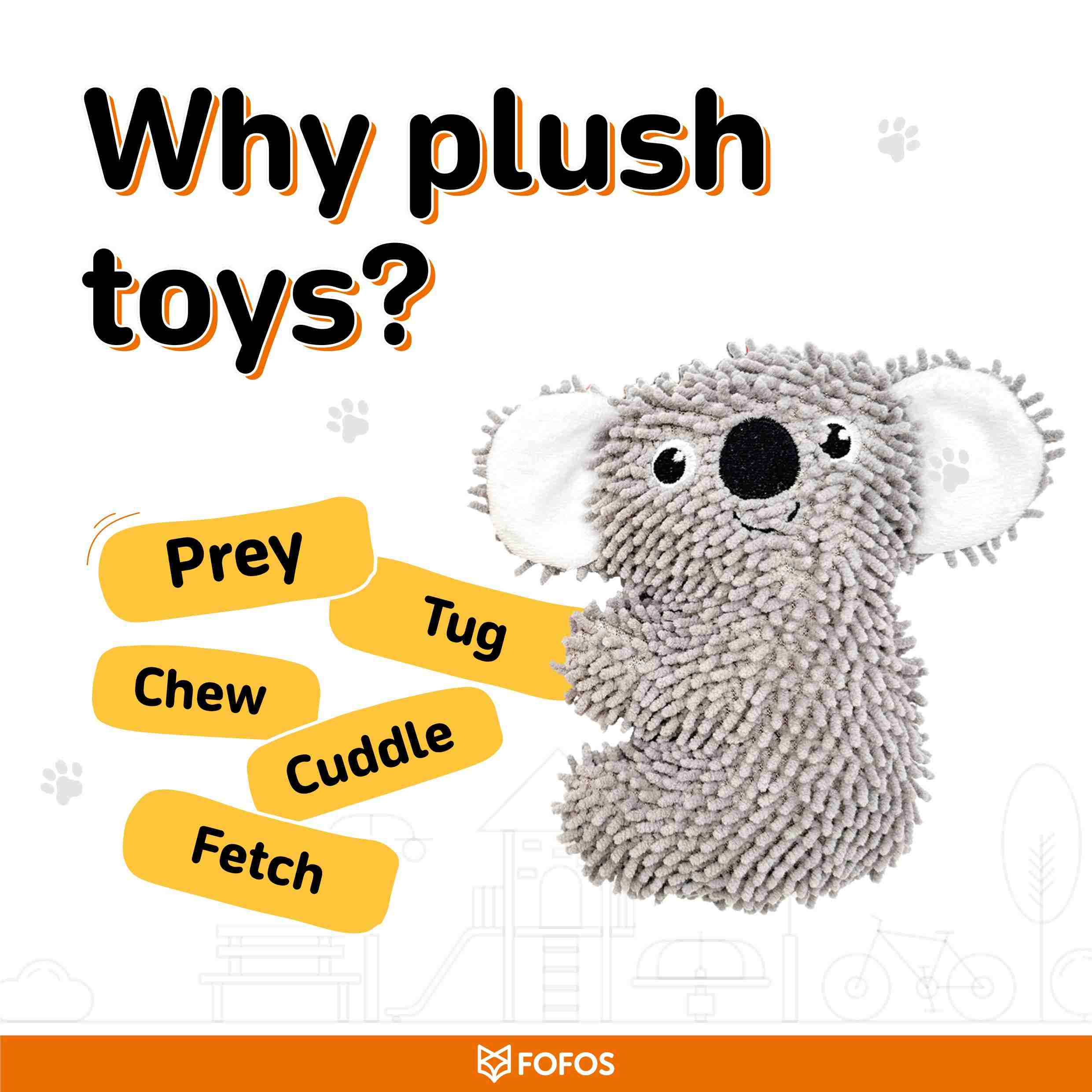 FOFOS Tough Koala Chew Toy for Dogs