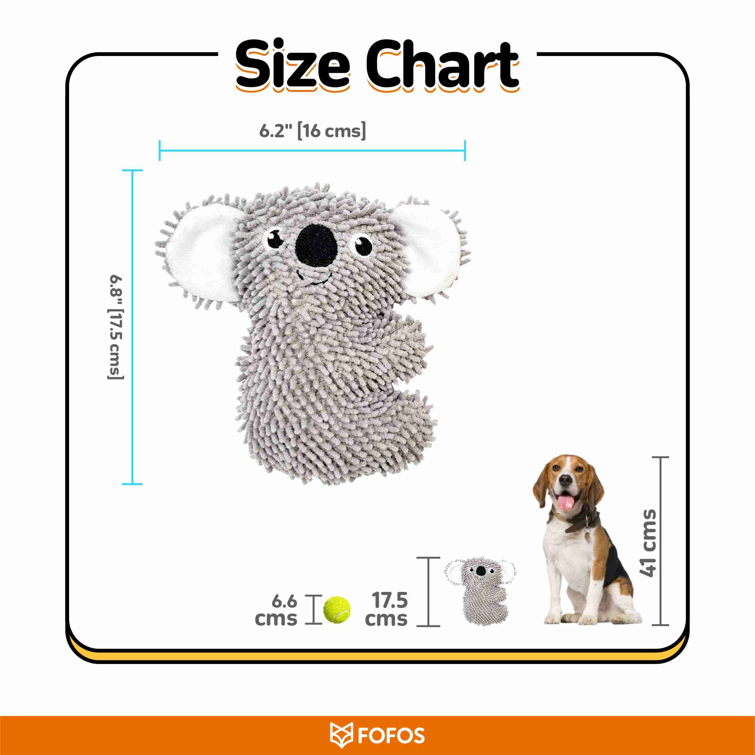 FOFOS Tough Koala Chew Toy for Dogs