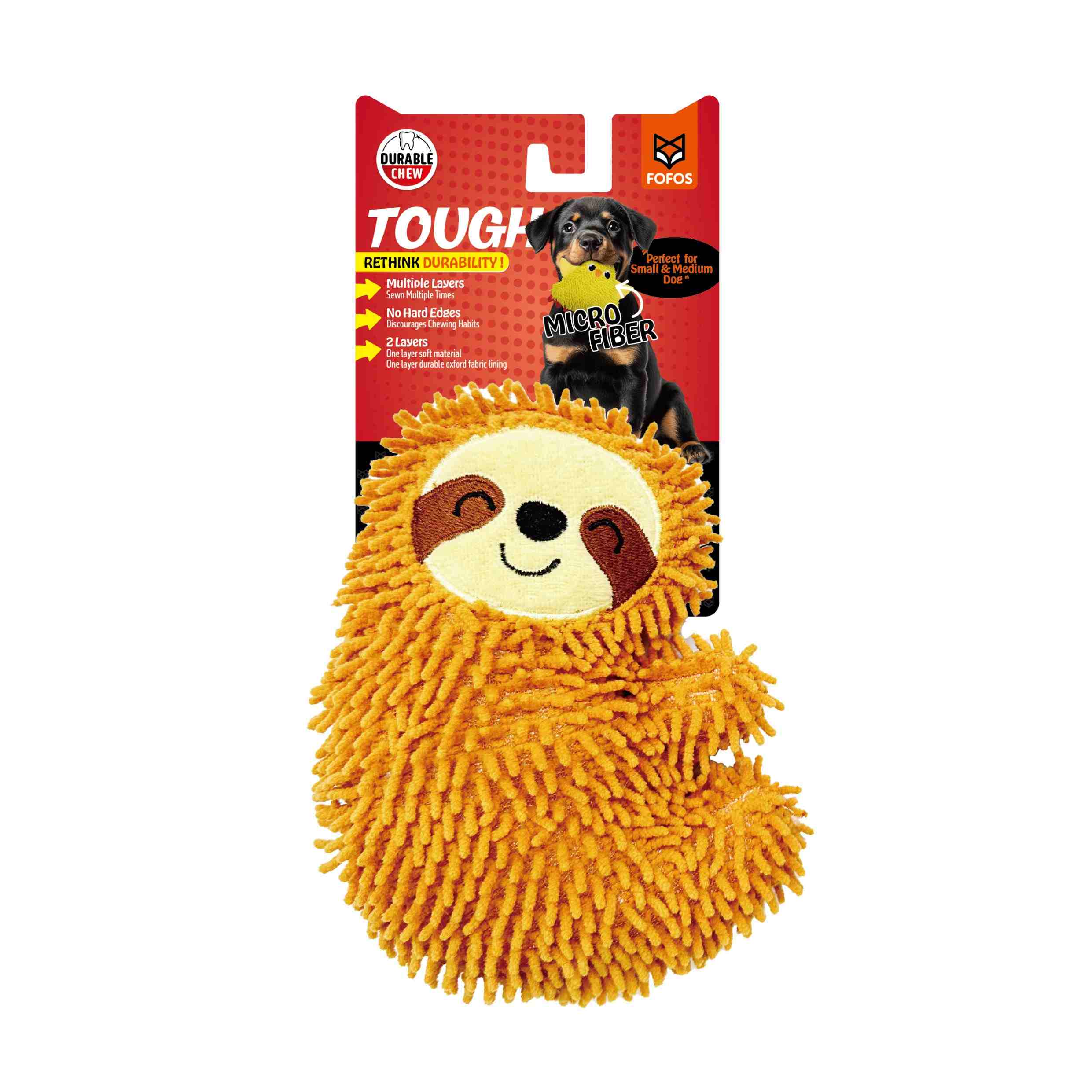 FOFOS Tough Sloth Soft & Squeaky Toy for Dogs