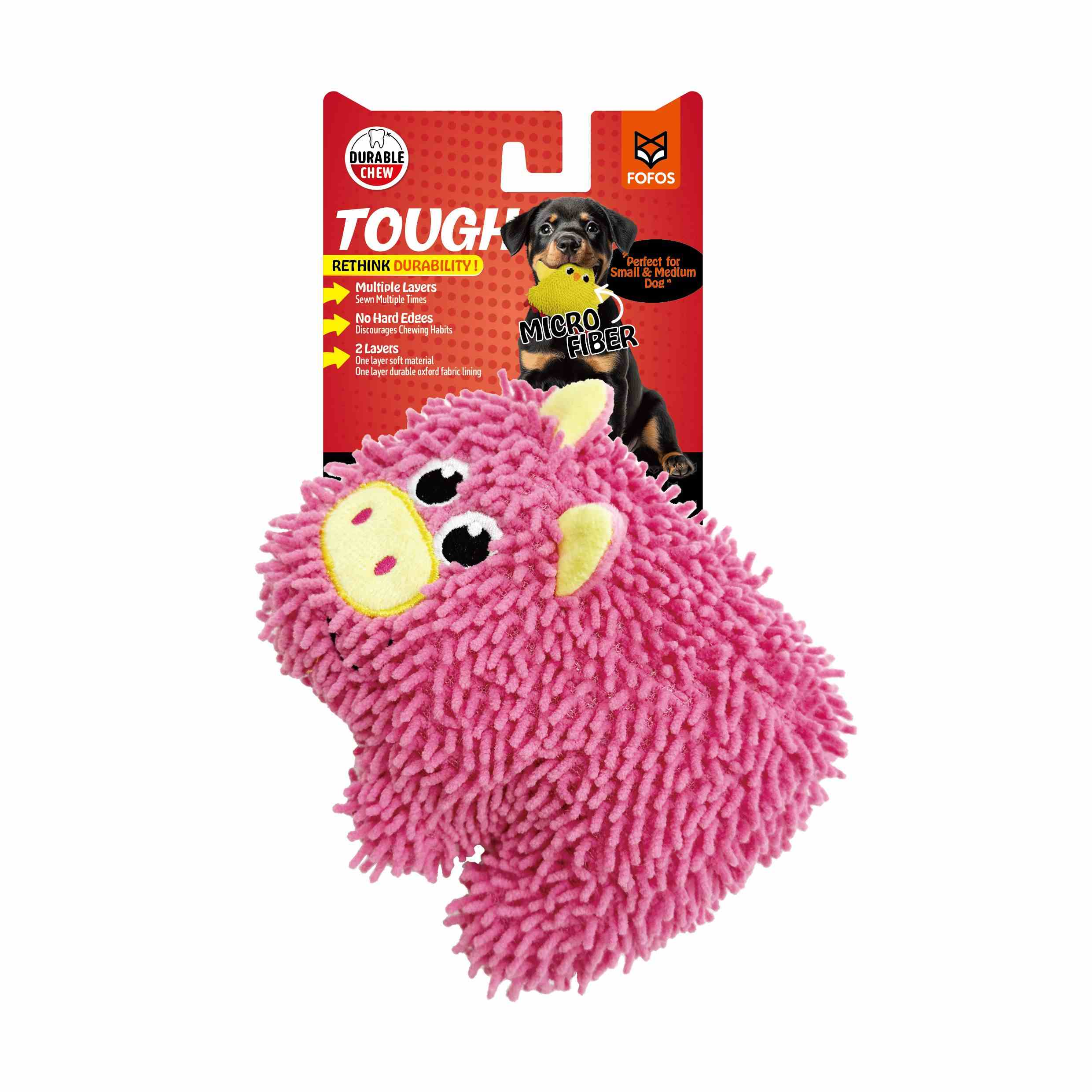 FOFOS Tough Pig Chew Toy for Dogs