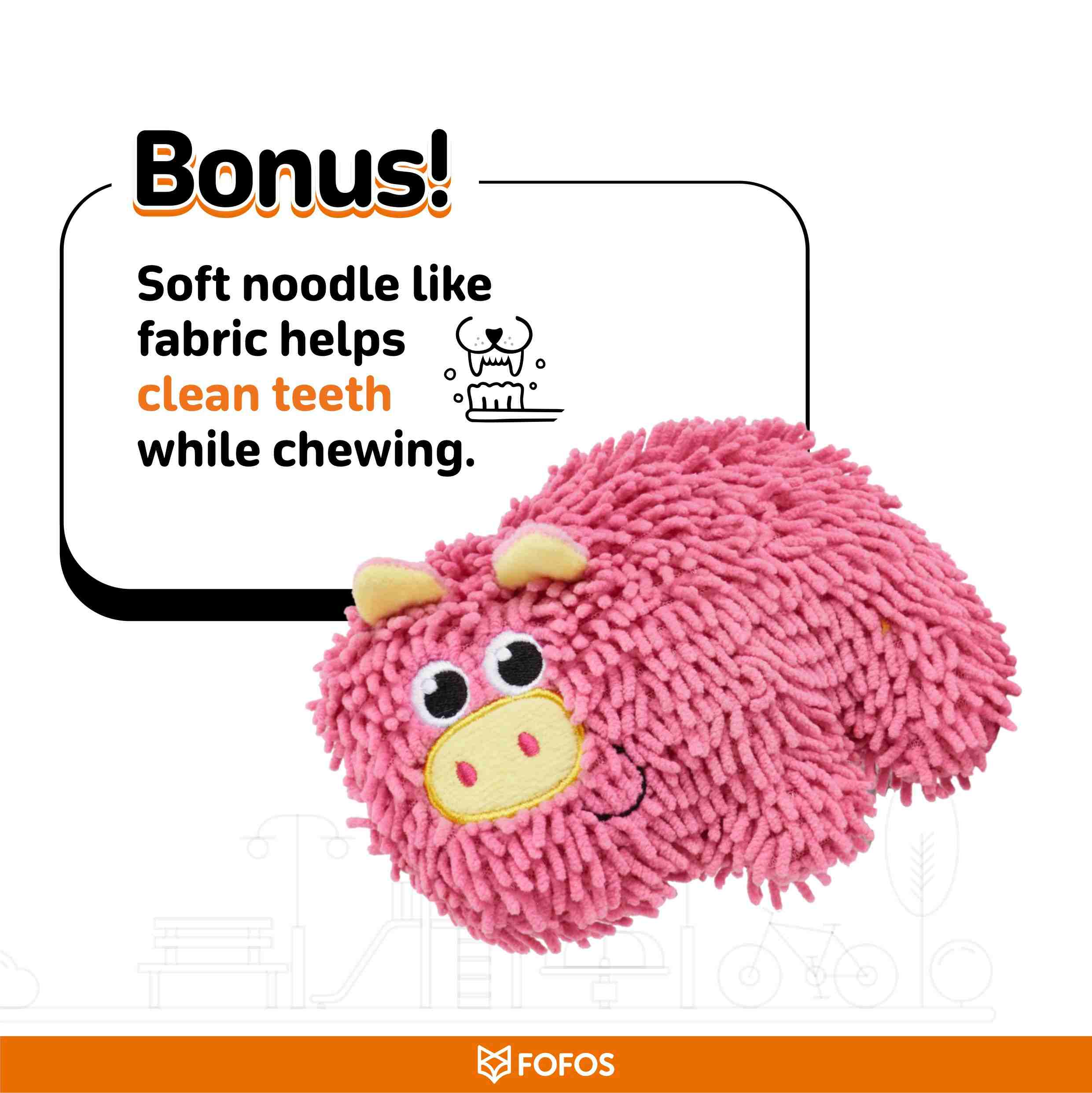 FOFOS Tough Pig Chew Toy for Dogs
