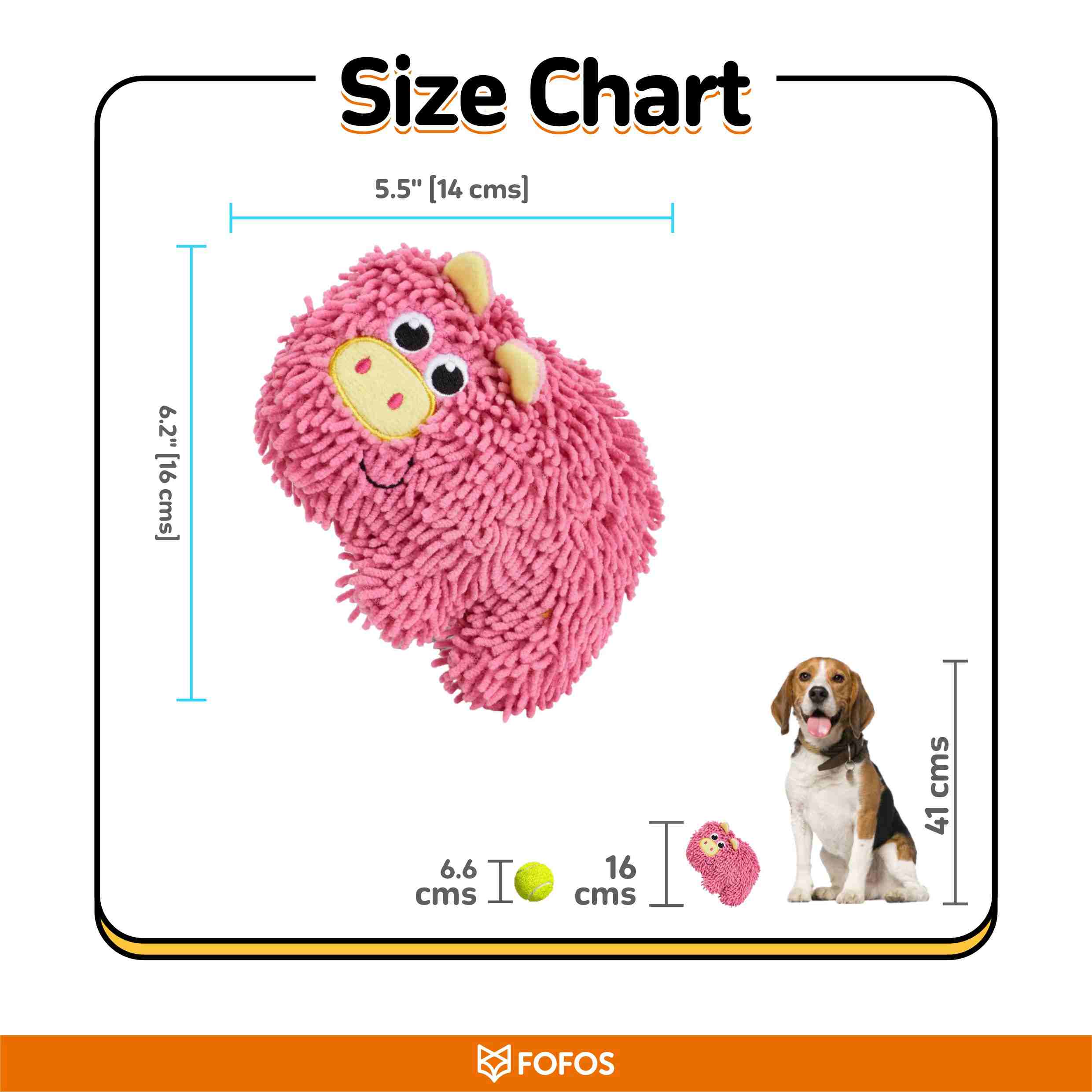 FOFOS Tough Pig Chew Toy for Dogs