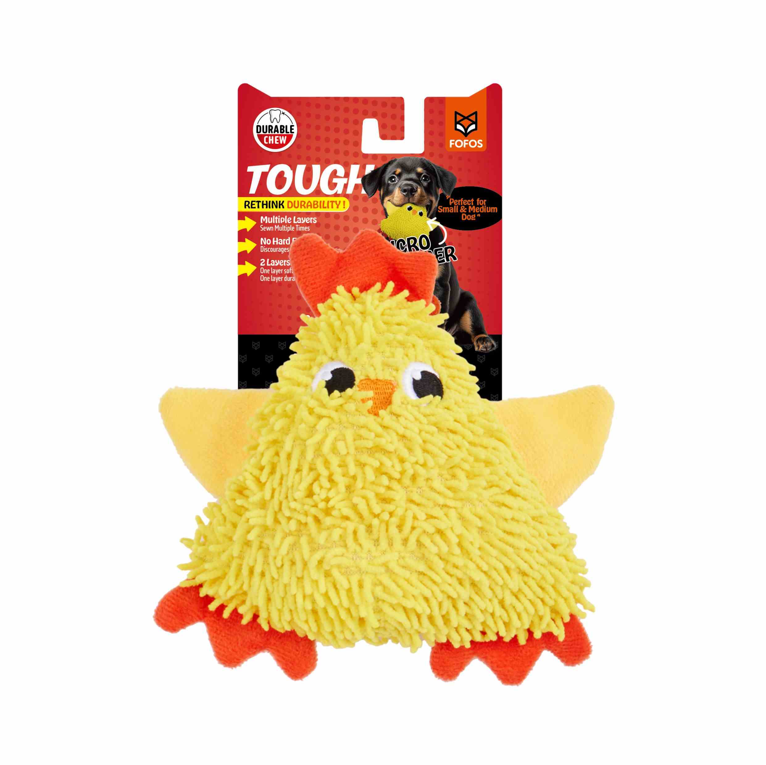 FOFOS Tough Squeaky Chick Toy for Dogs