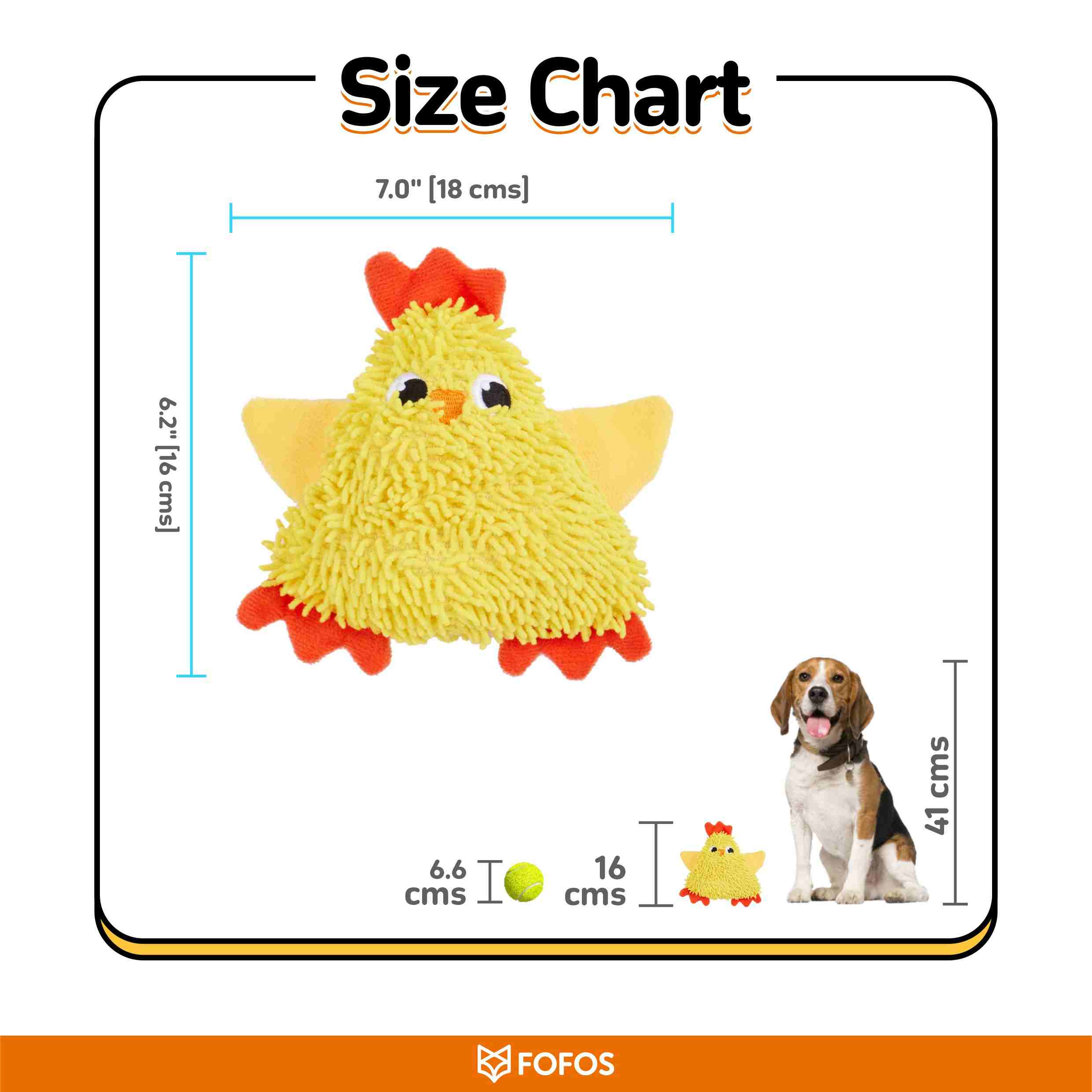 FOFOS Tough Squeaky Chick Toy for Dogs