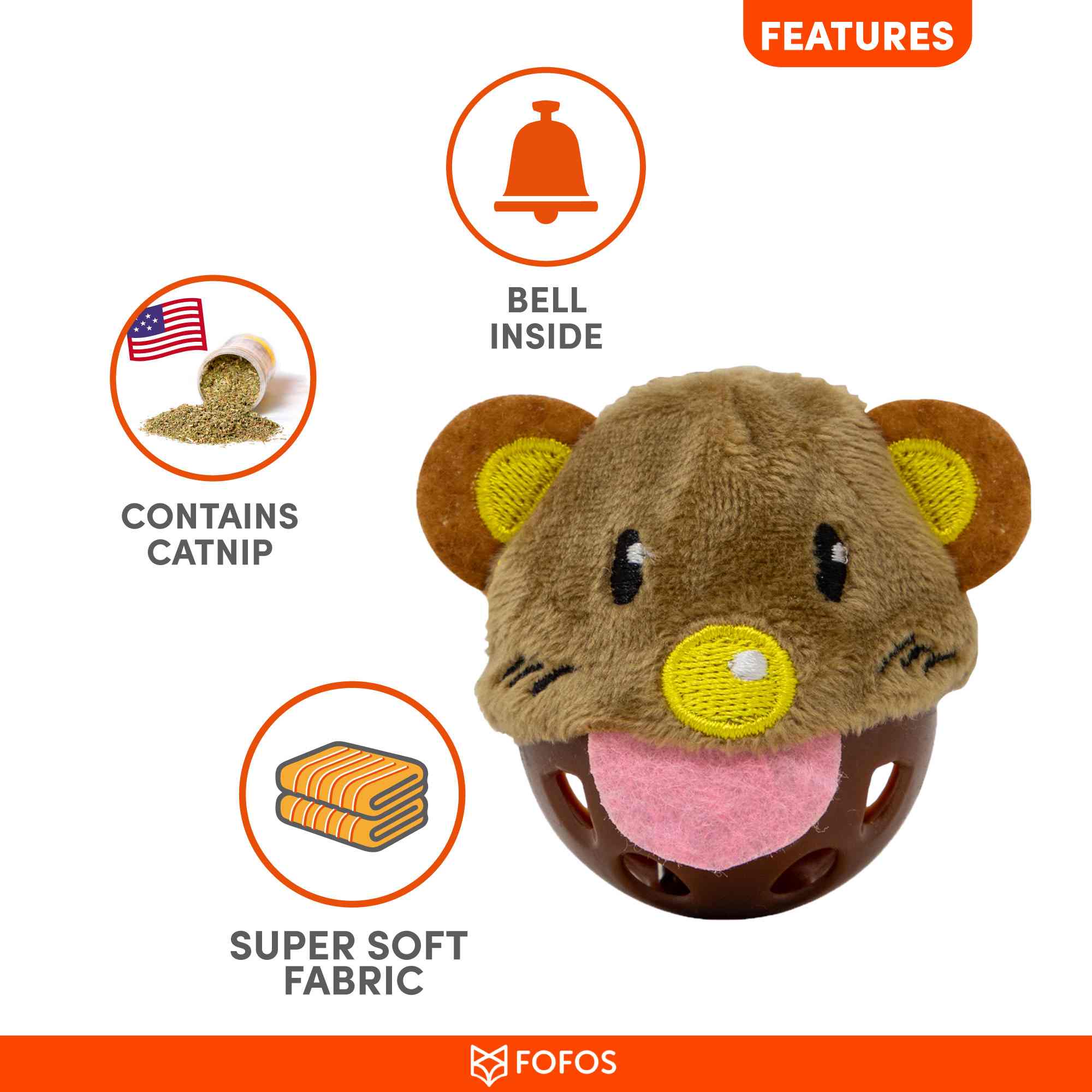 FOFOS Ball Box Bell Ball Cat Toys (1 Pcs Assorted)