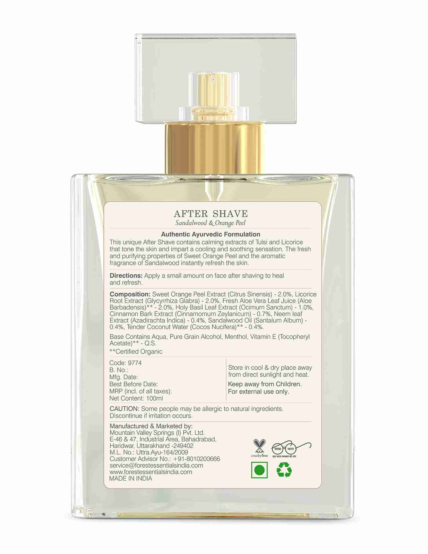After Shave Spray Sandalwood And Orange Peel • 100ml