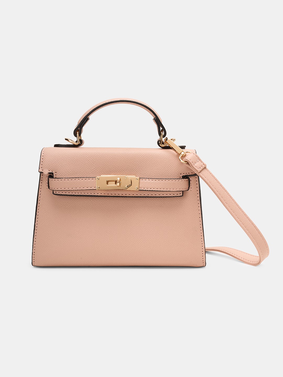 Blush Pink Structured Crossbody Bag