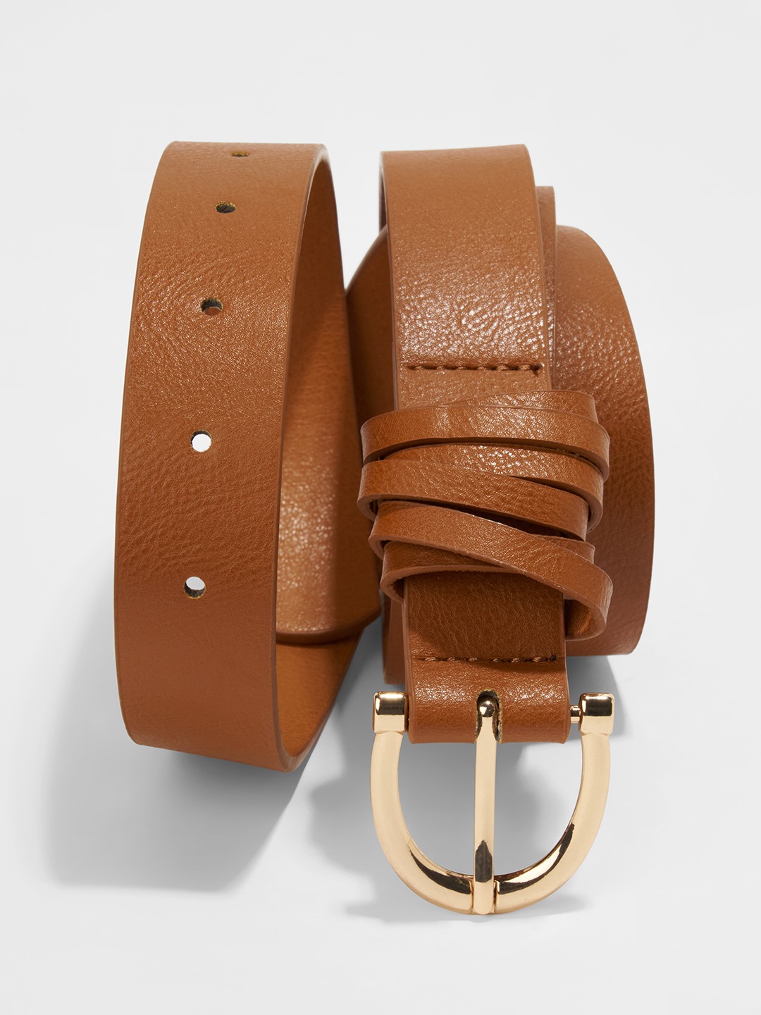 Tan Gold Buckle Belt