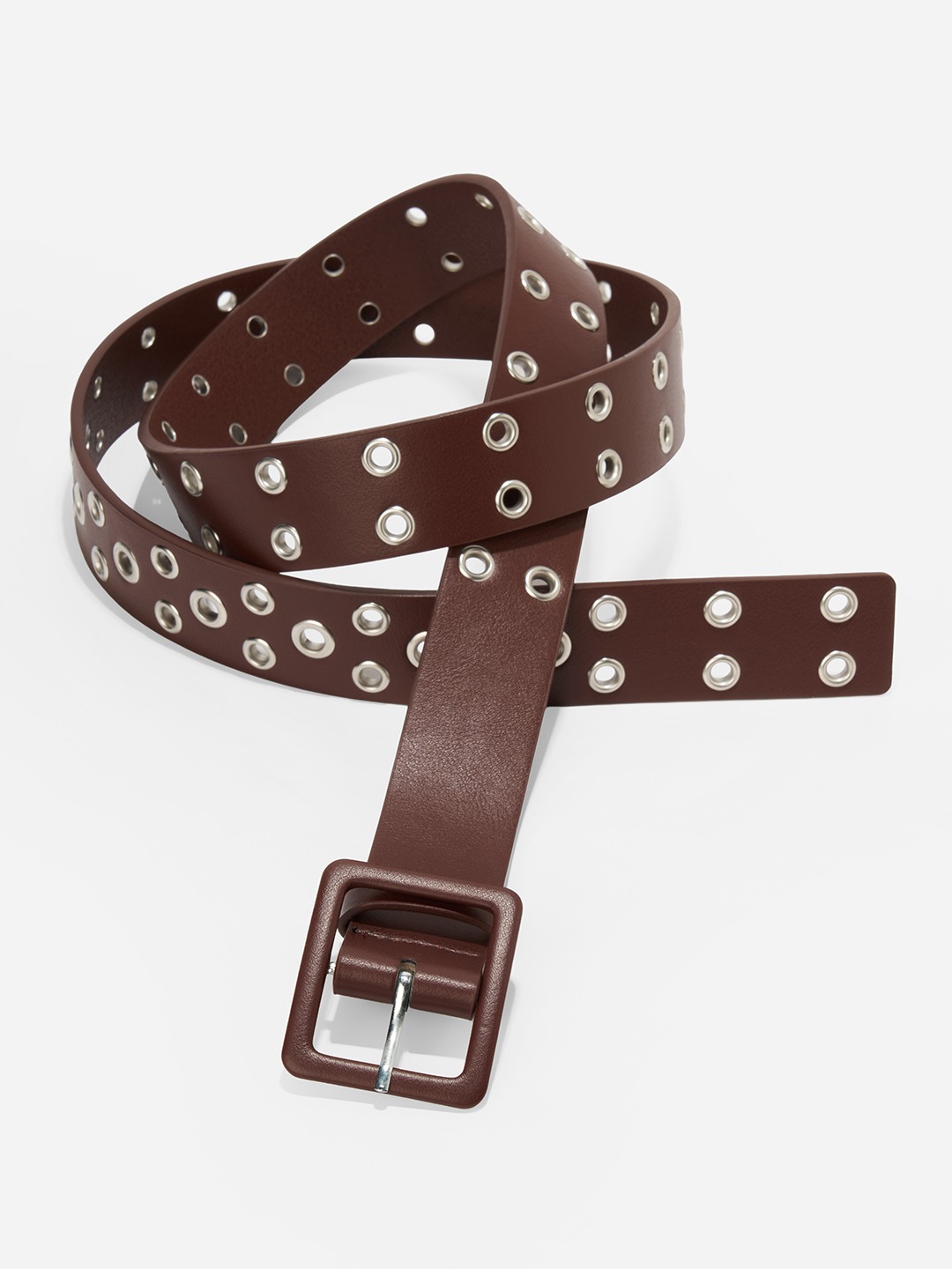 Brown Eyelet Detail Belt