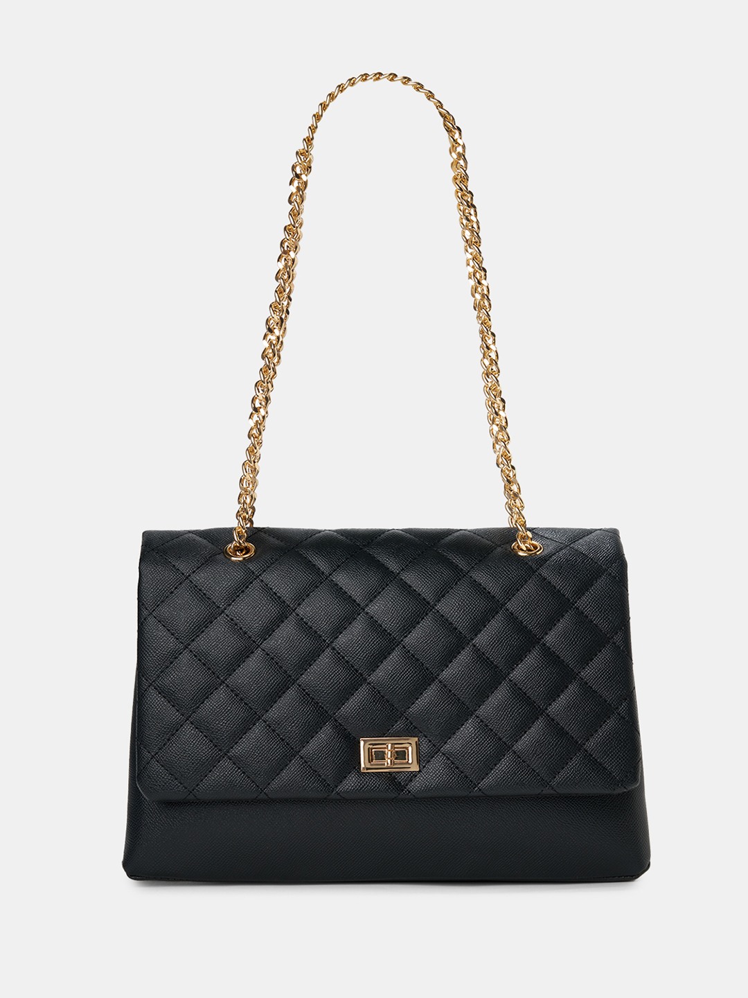 Black Quilted Chain Shoulder Bag