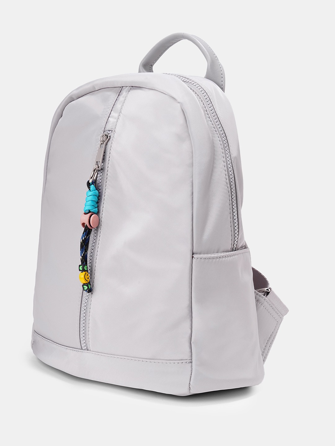 Light Grey Zip Charm Backpack