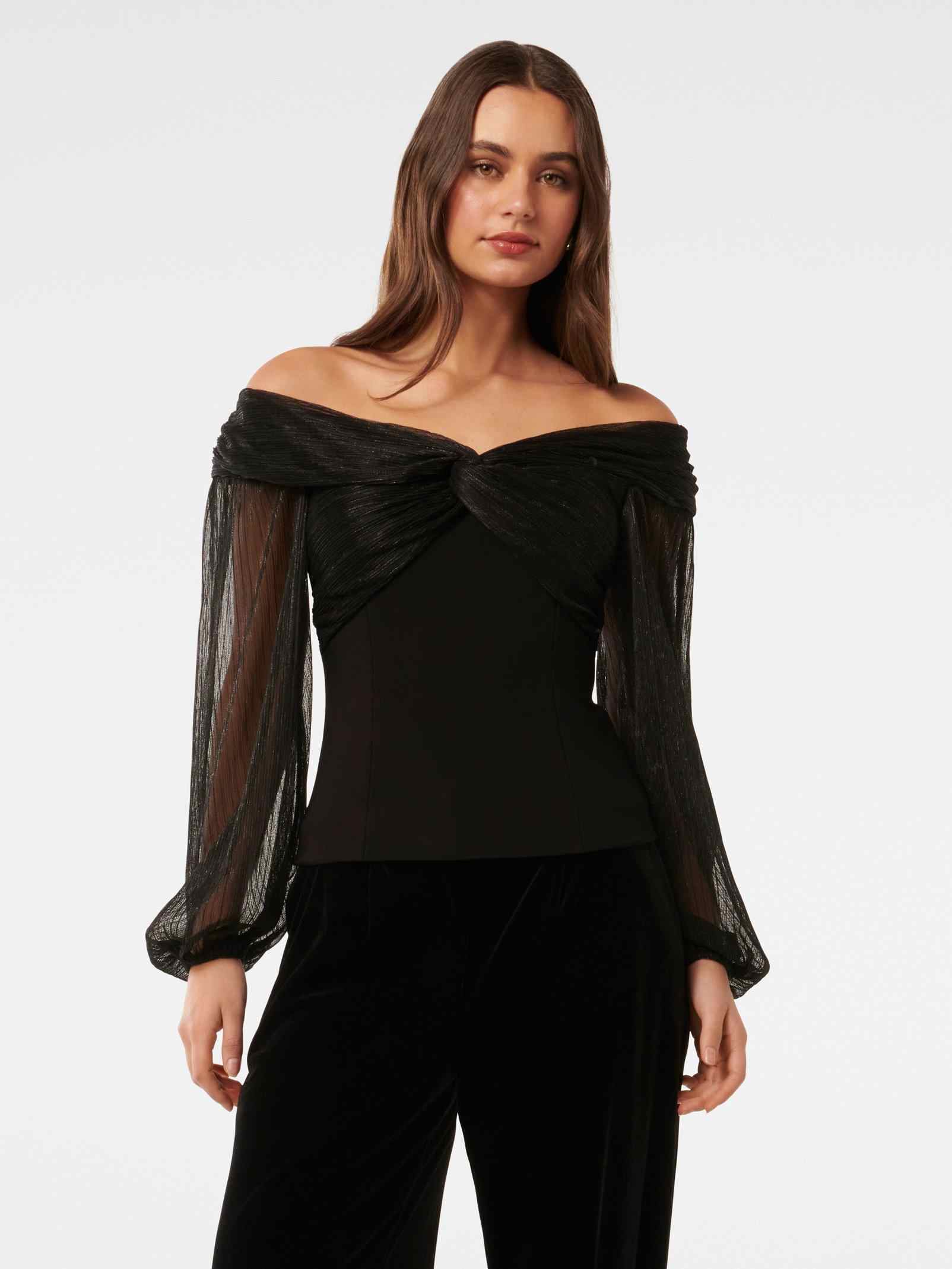 Alyssa Twist Front Plisse Top