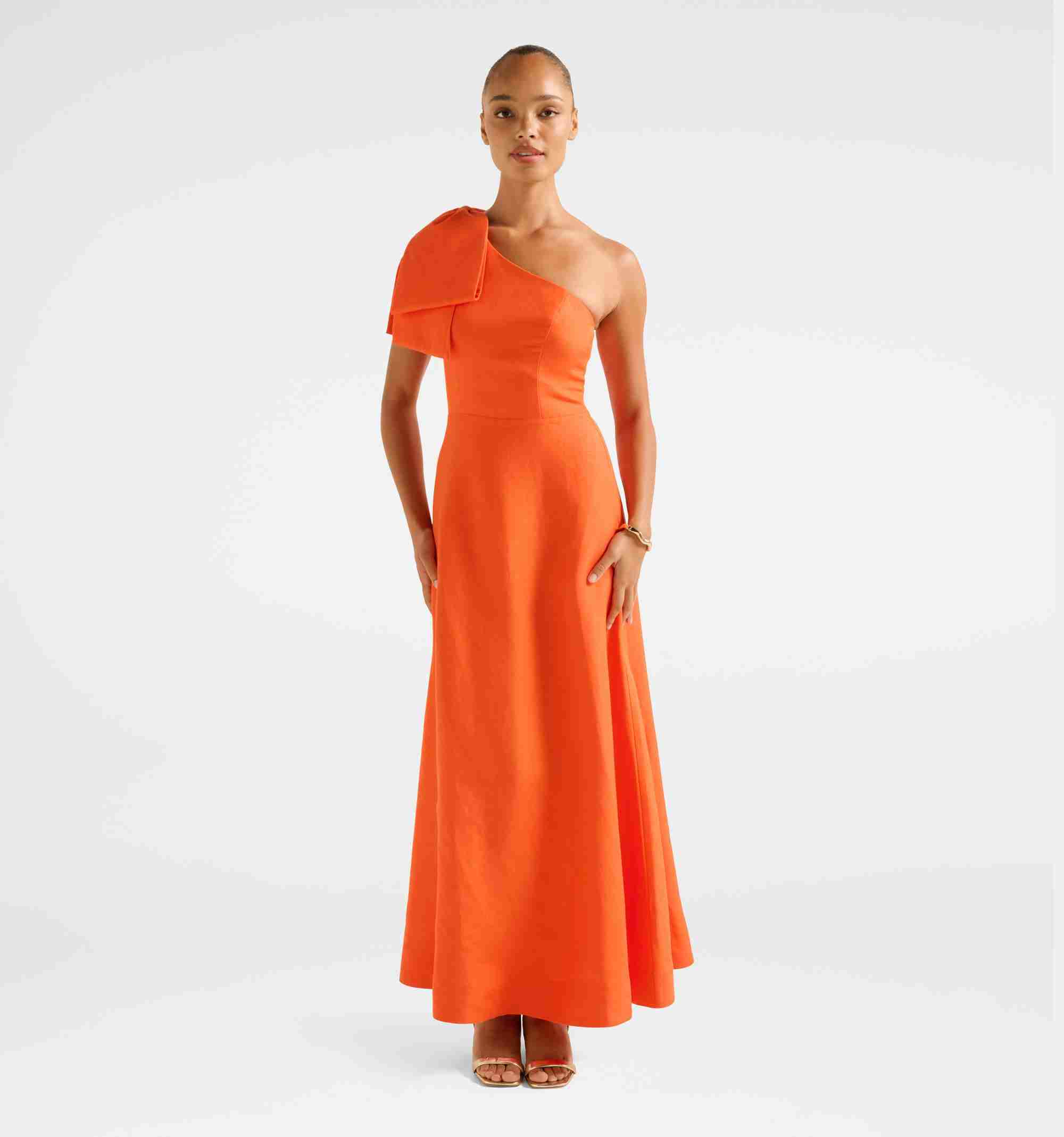 Danni Asym Bow Midi Dress