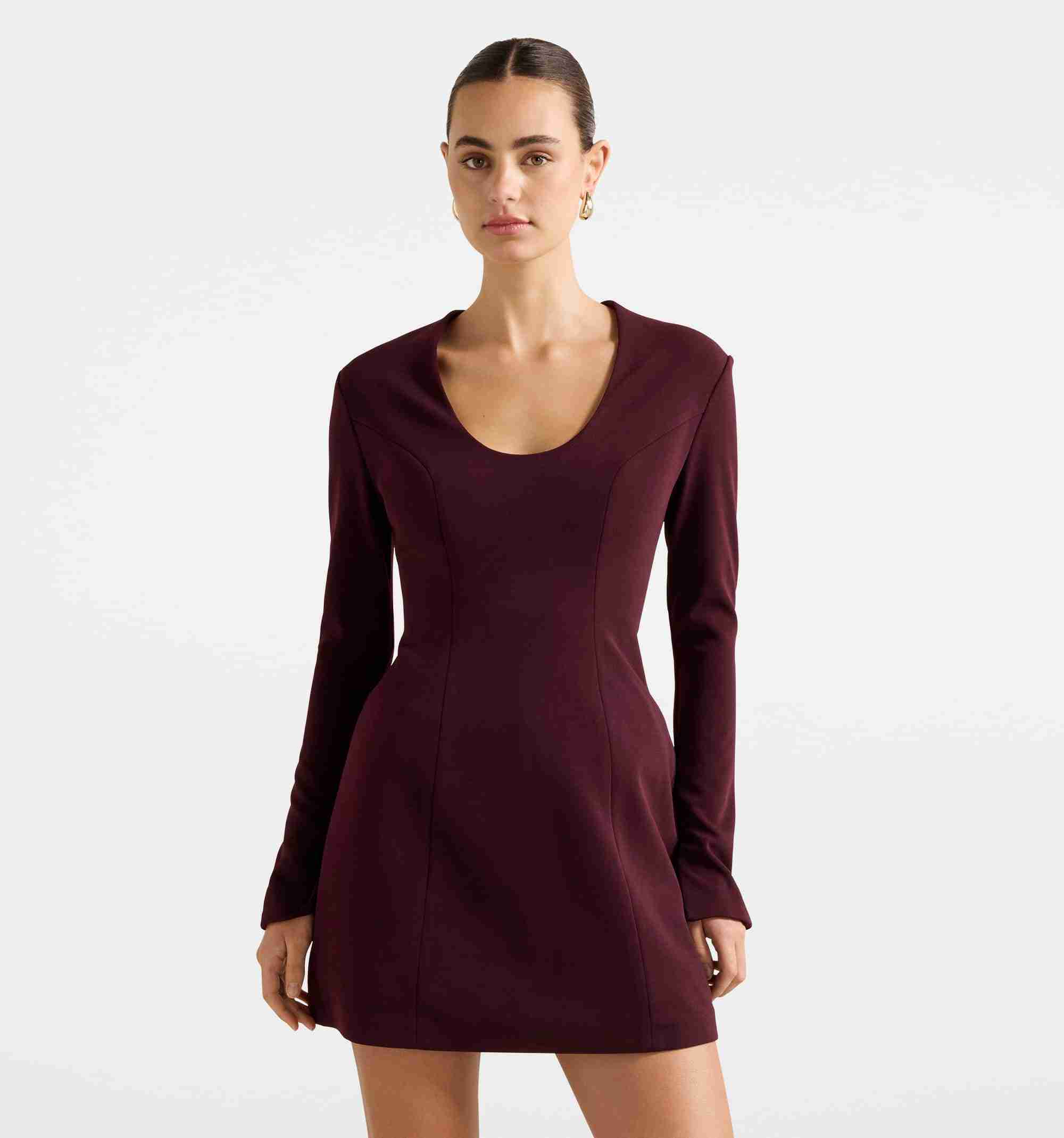 Ruby Long Sleeve Structured Mini Dress