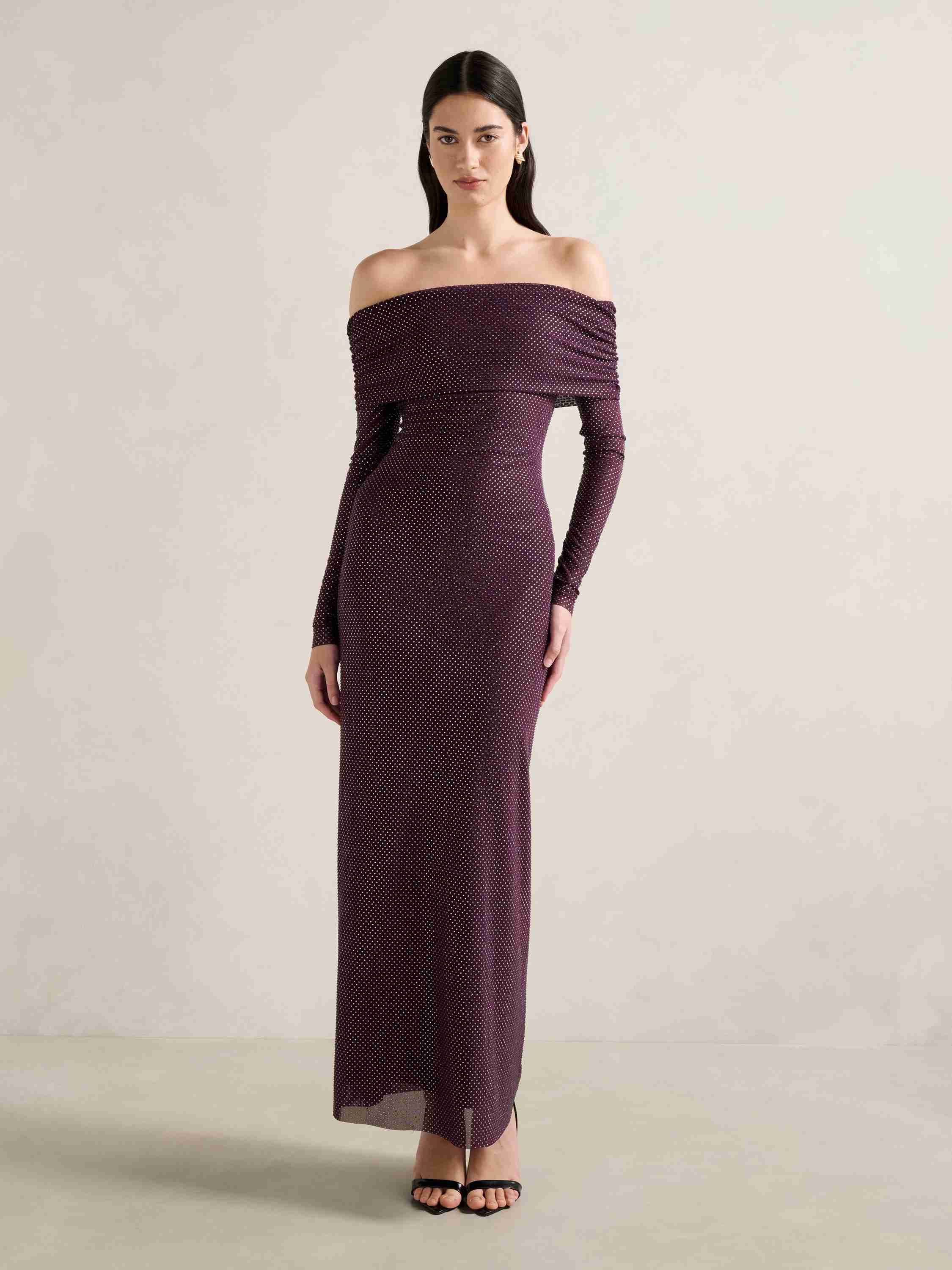 Effie Bardot Heatseal Maxi Dress