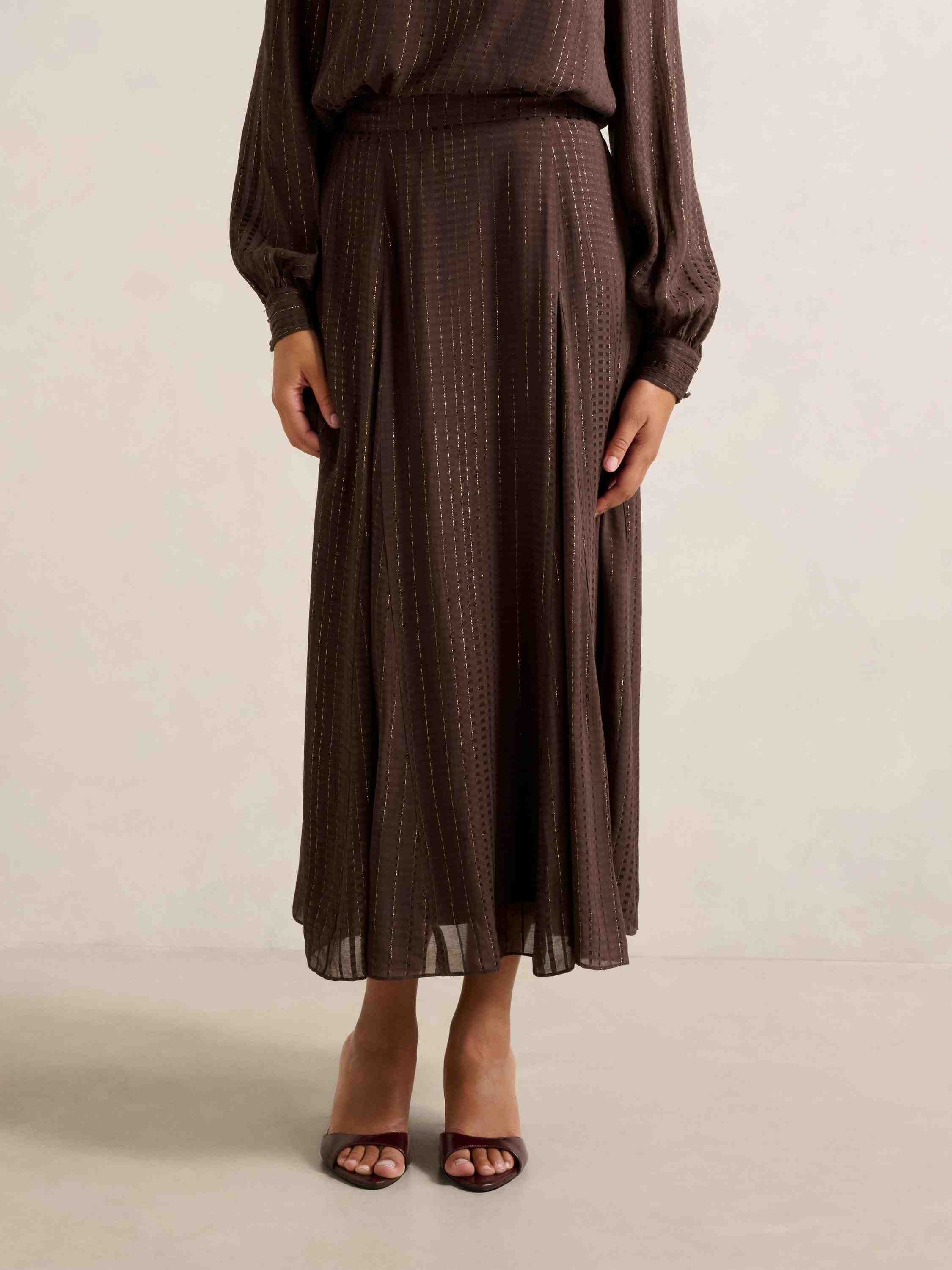 Preslee Godet Midi Skirt