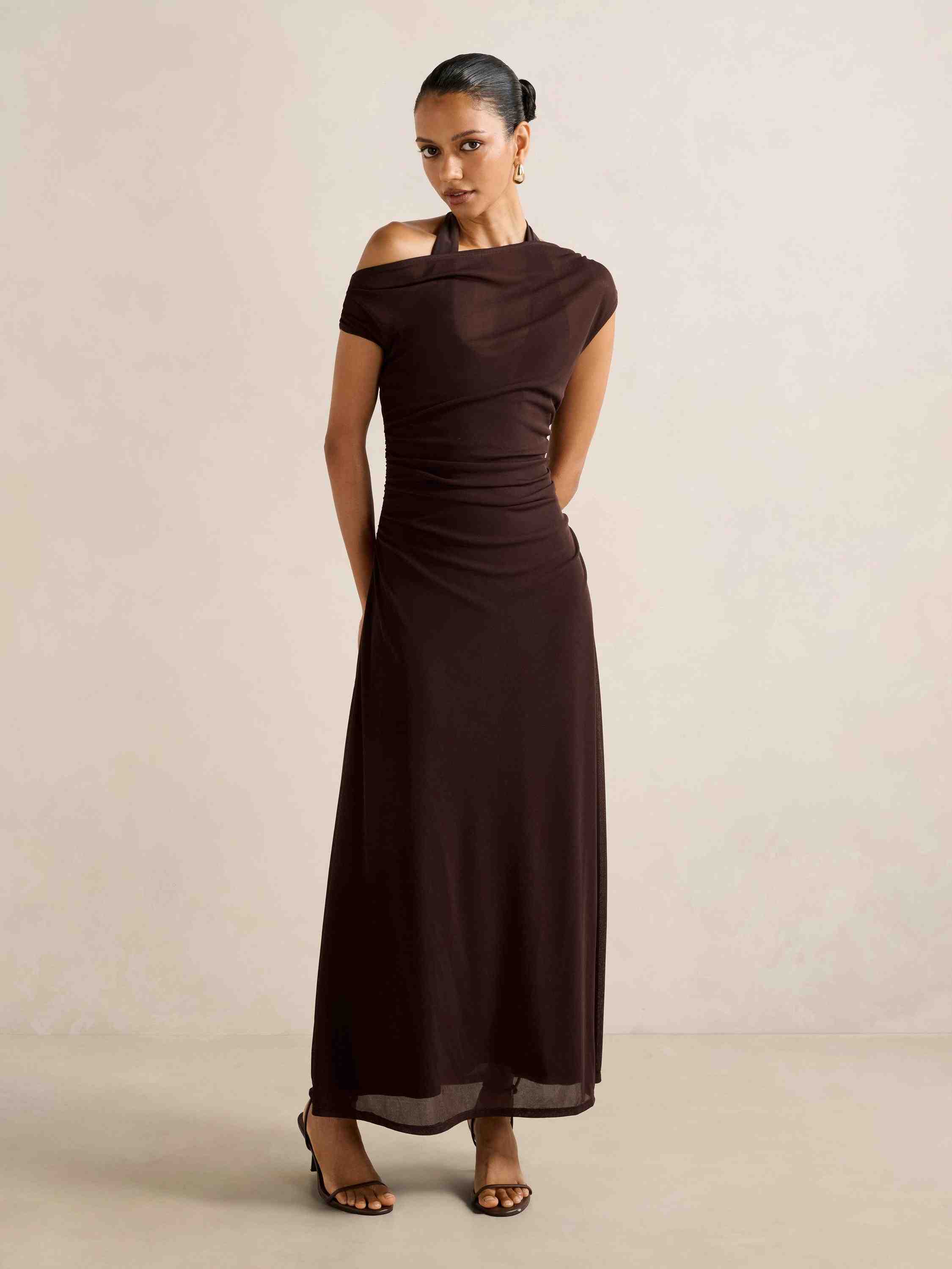 Brooklyn Petite Layered Jersey Maxi Dress