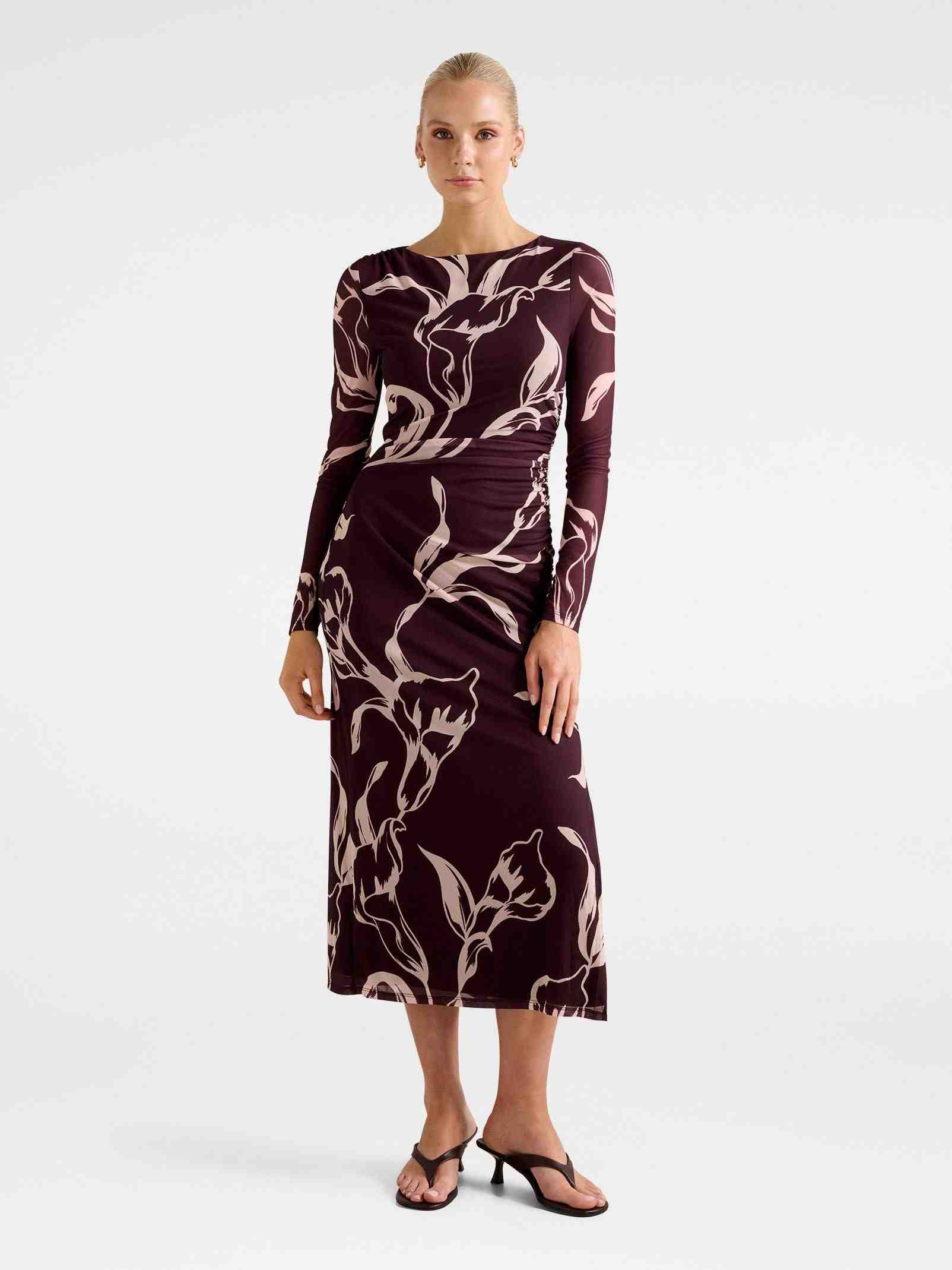 Ally Long Sleeve Midi Dress