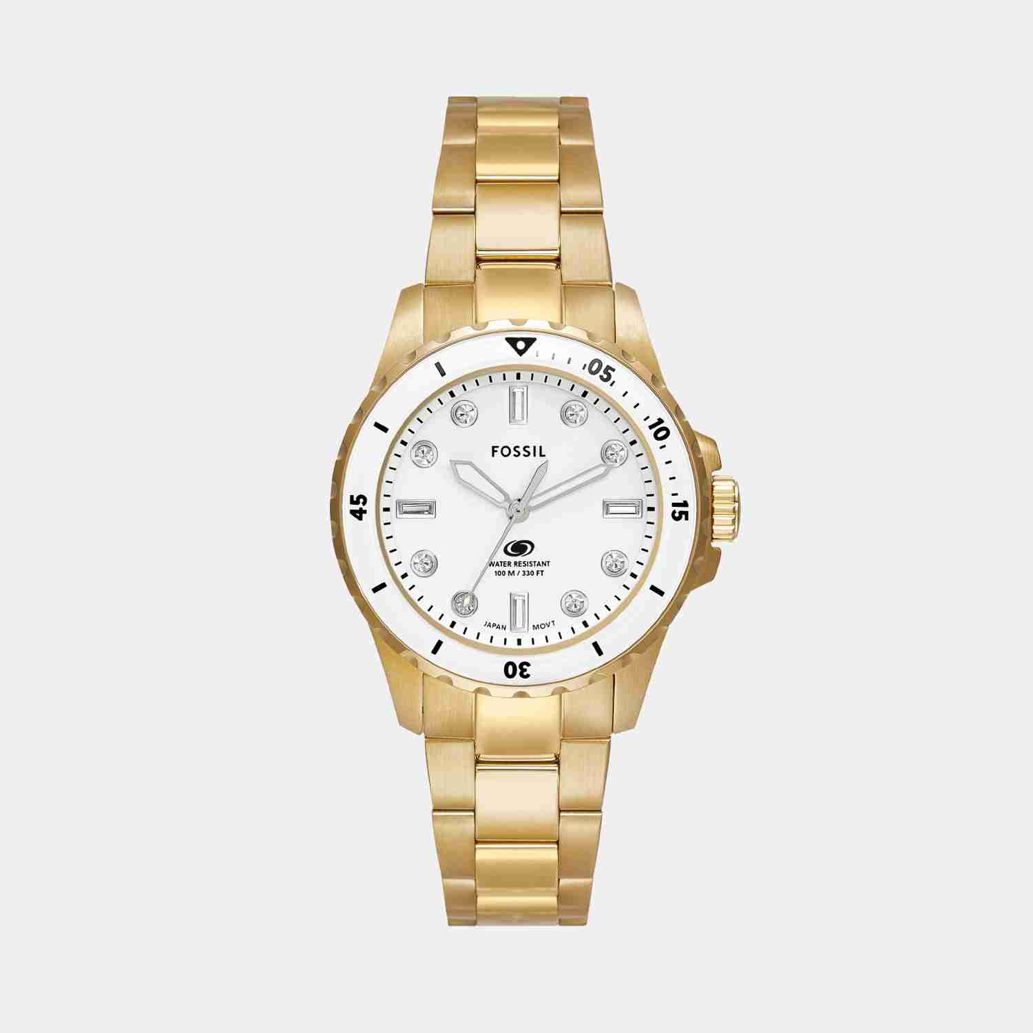 Women Quartz White Dial Analog Stainless Steel Watch ES5350