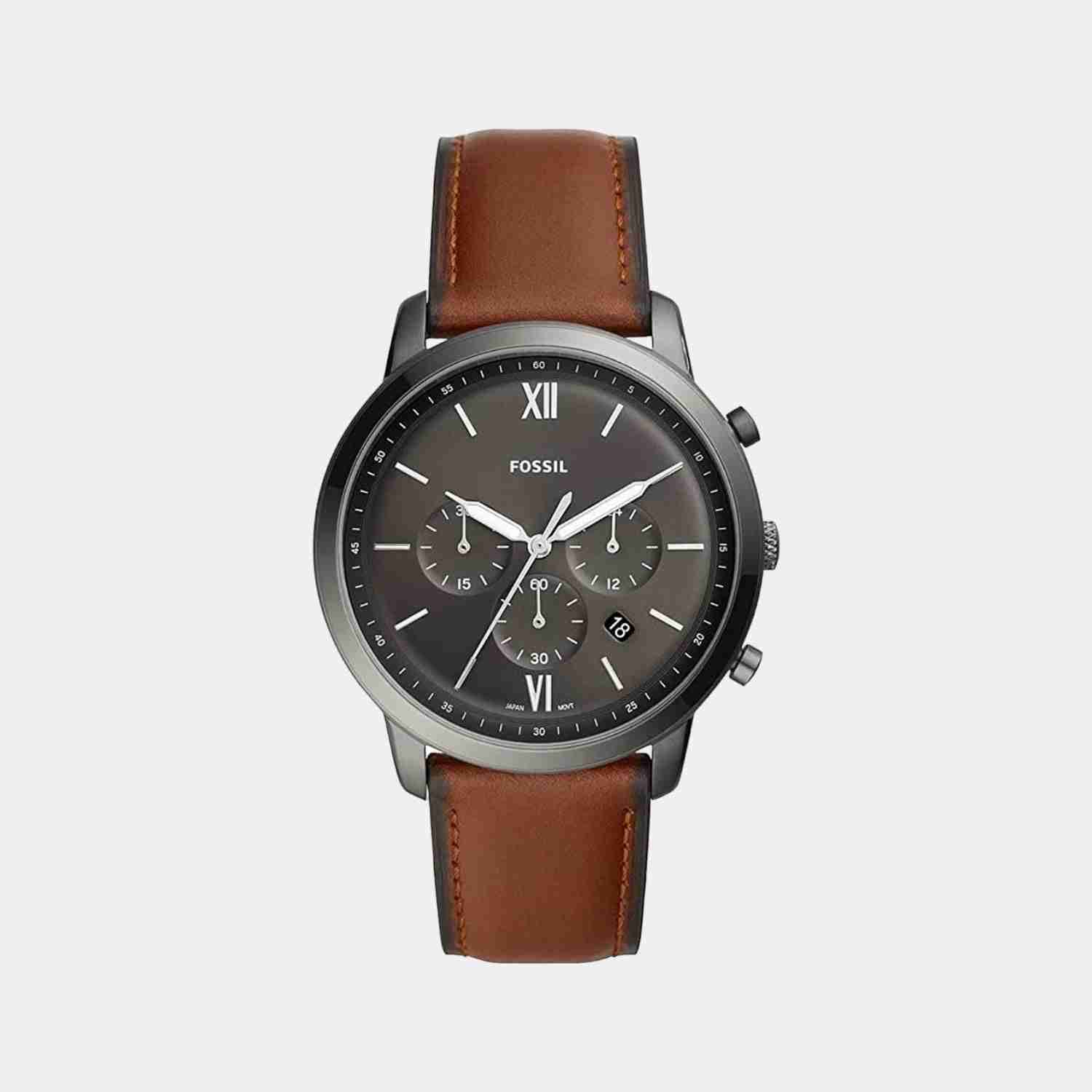 Neutra Men Quartz Grey Dial Chronograph Leather Watch FS5512