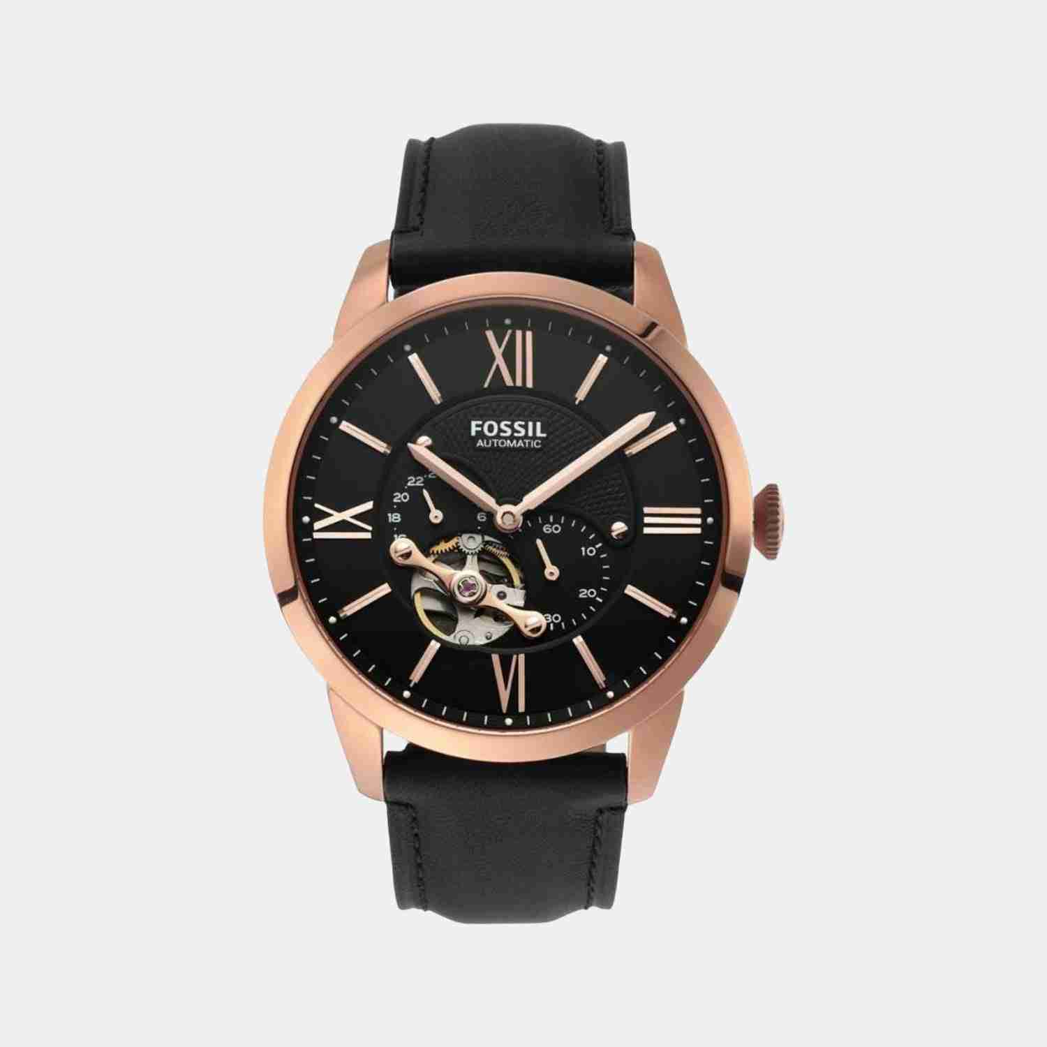 Townsman Men Automatic Black Dial Multi-Function Leather Watch ME3170