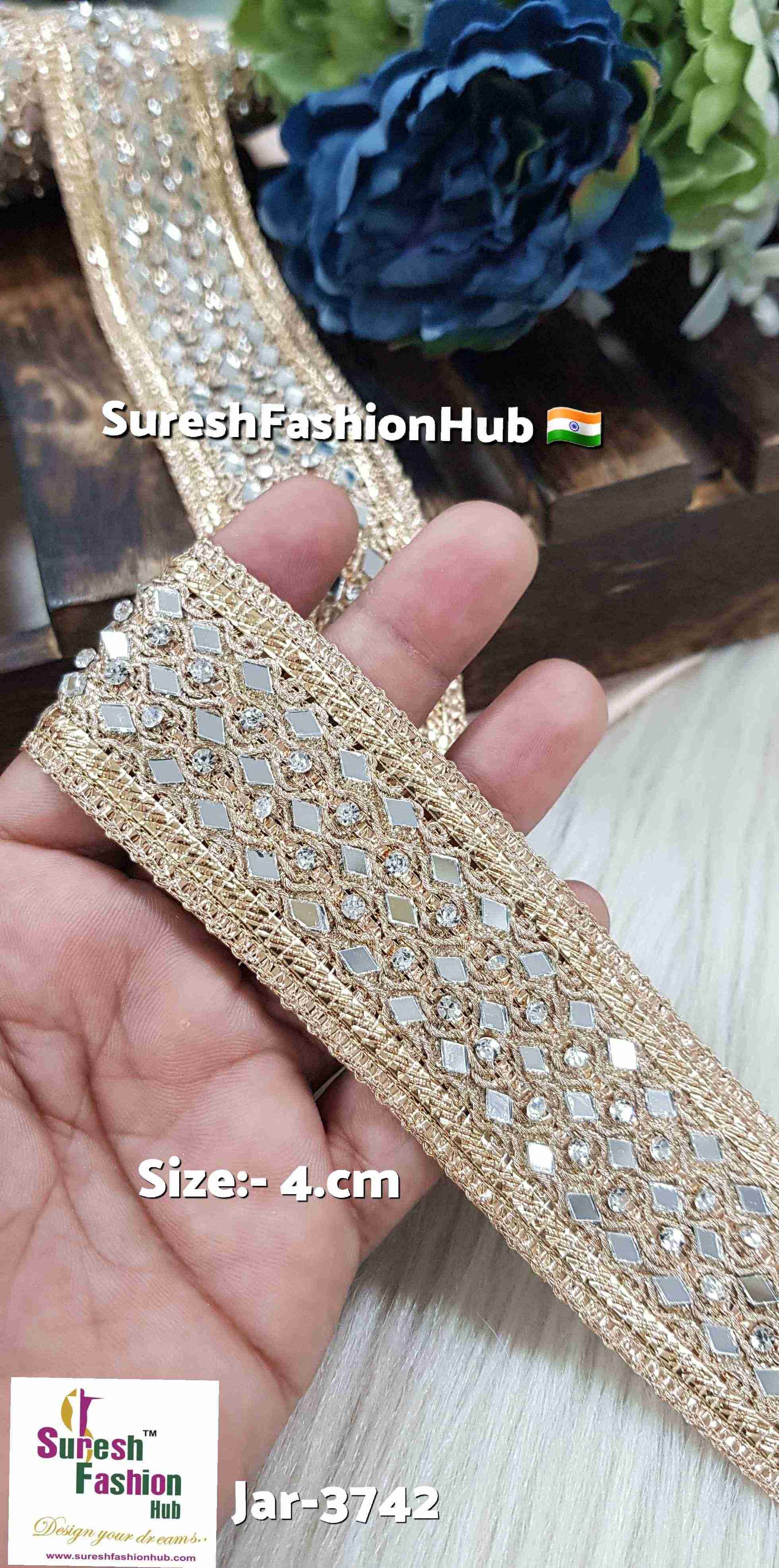Rose Gold Glow Gota Zari Lace