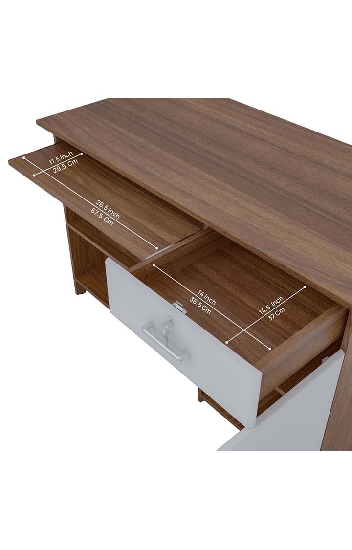 Zanko Study Table | Multi-Purpose Study Table | Computer Table for Students | Office Table with Drawers | Desk for Work from Home | 1 Year Warranty - Leon Teak