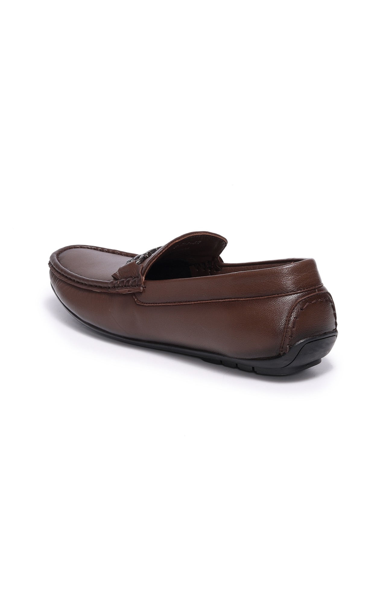Men Tan Horsebit Slip On Loafers