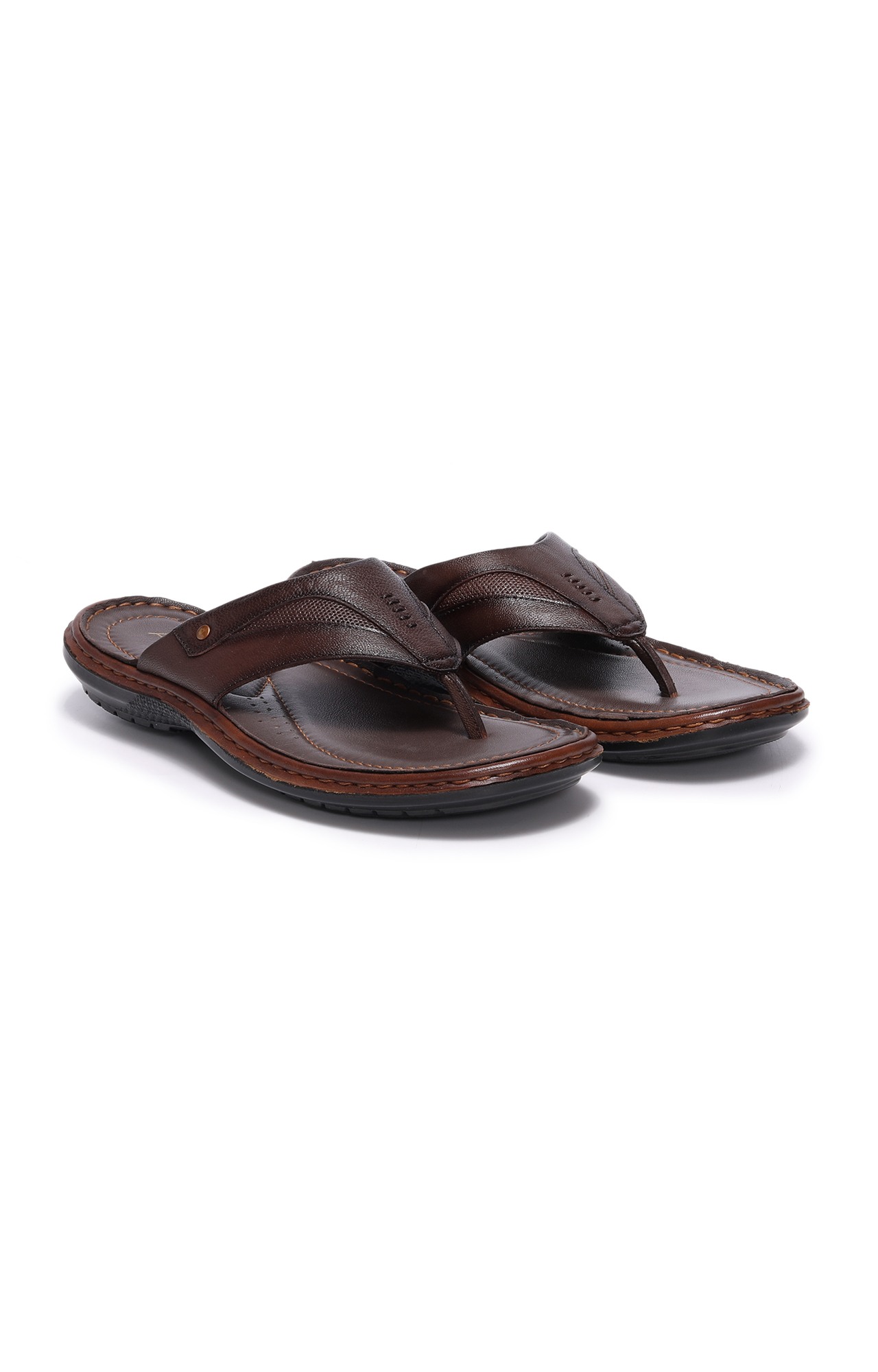 Men Brown Comfort Buckaroo Slippers