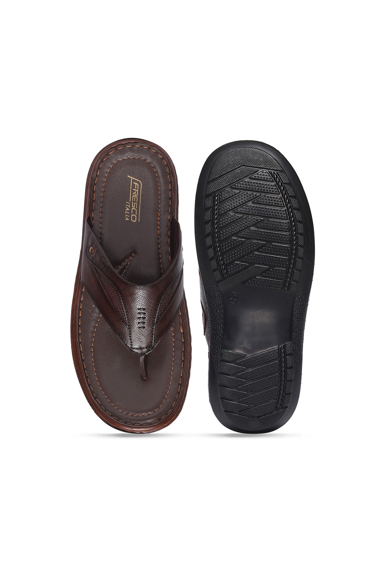 Men Brown Comfort Buckaroo Slippers