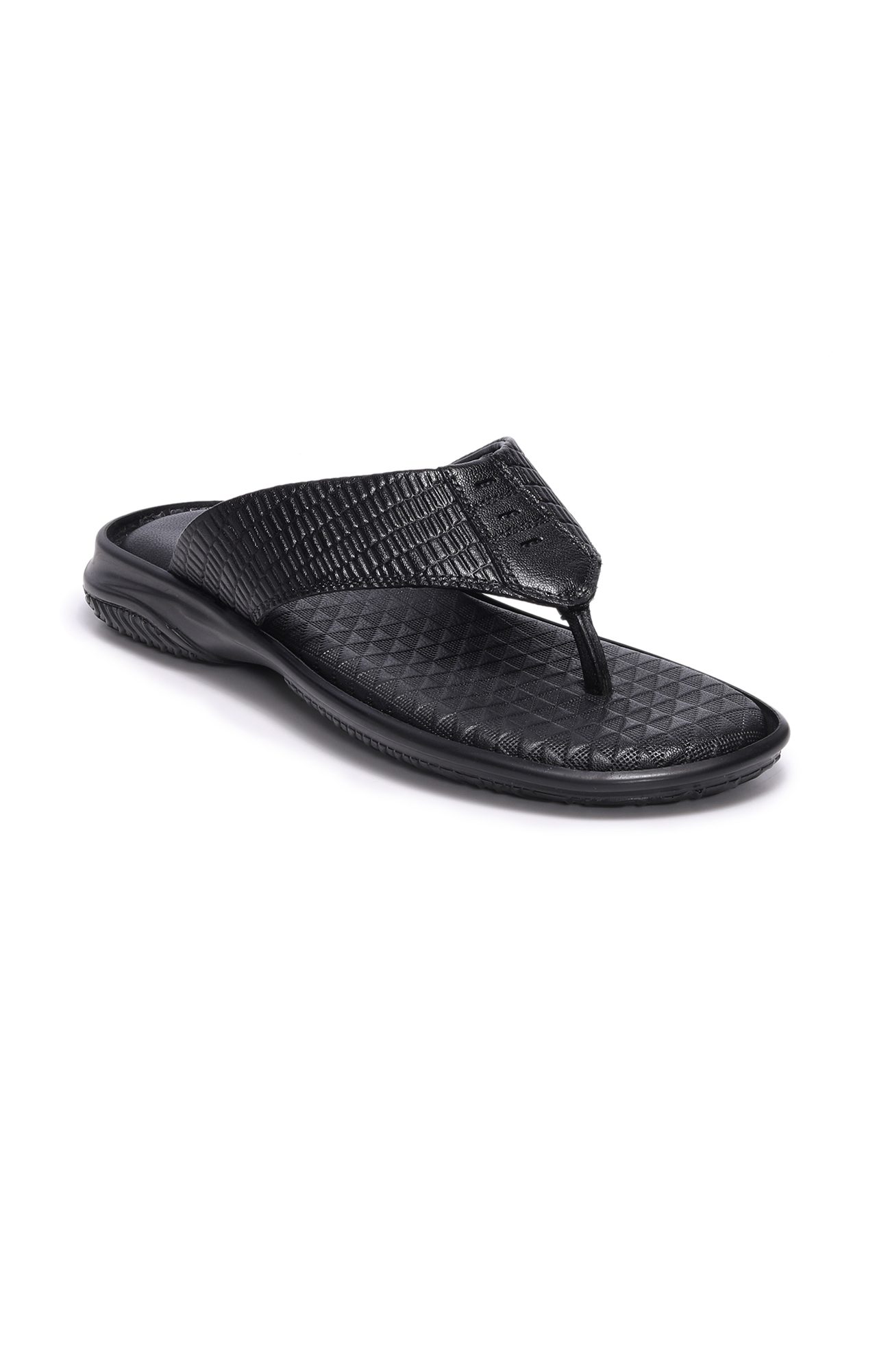 Men Bordo Genuine Leather Thong Flip-Flops