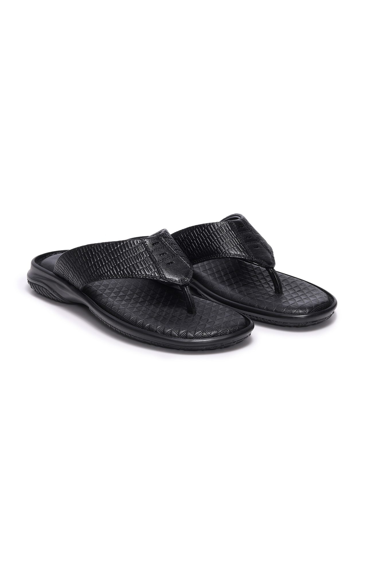 Men Bordo Genuine Leather Thong Flip-Flops