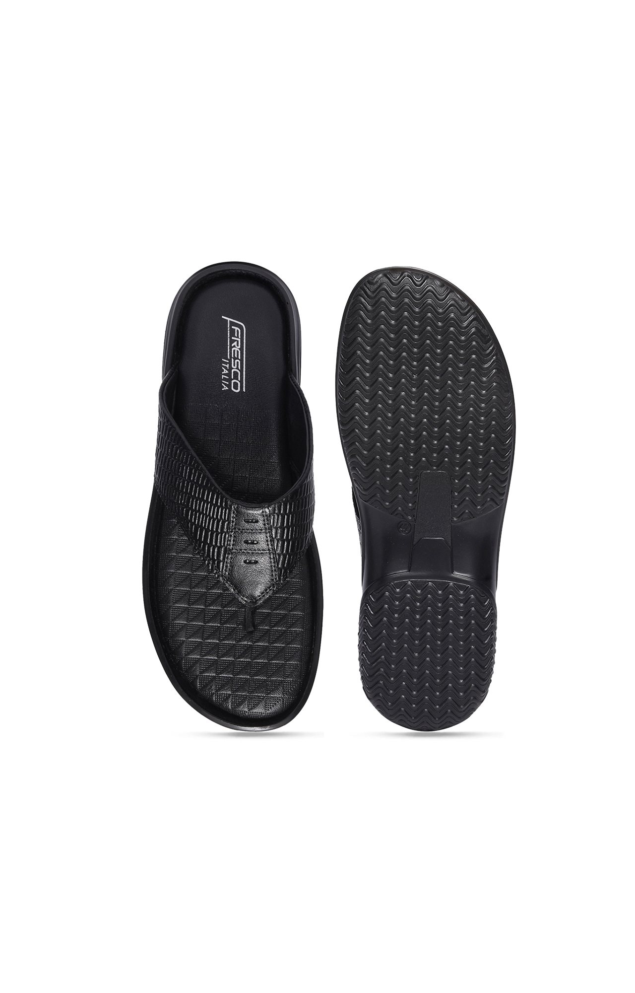 Men Bordo Genuine Leather Thong Flip-Flops