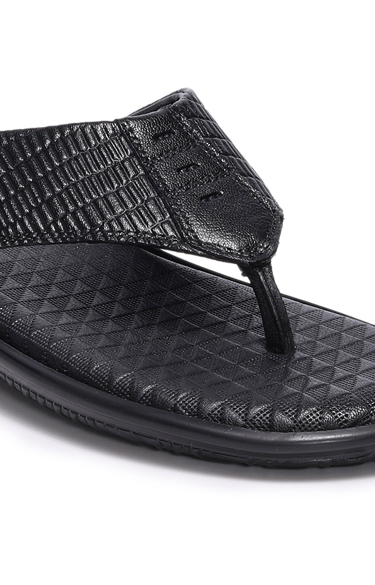 Men Bordo Genuine Leather Thong Flip-Flops