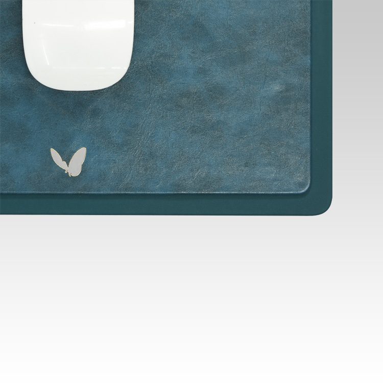 Rectangular Mouse Pad in Faux Leather | Rigid | 11×9 Inches | Moderno | Blue