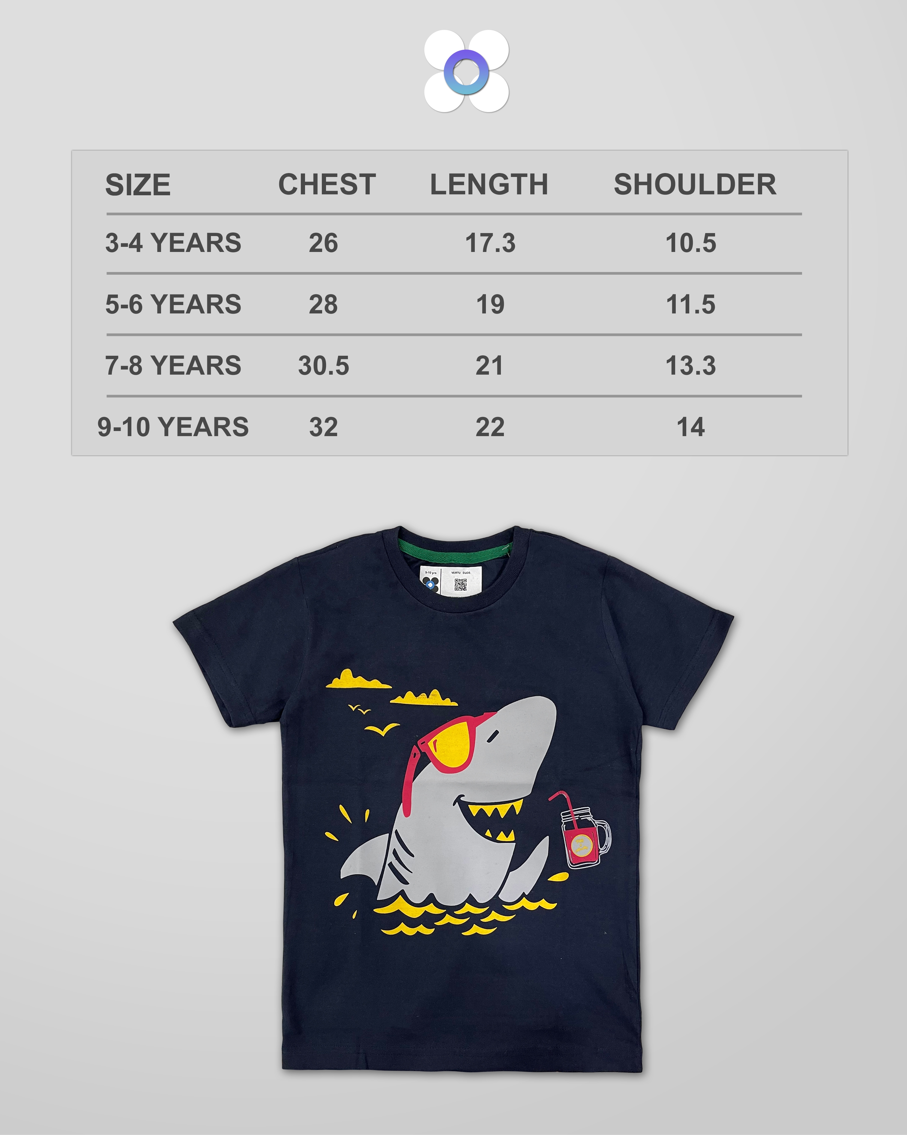 Vertu Duds | Vertu Duds Printed Unisex Kids Round Neck Multi-coloured T-Shirt 3
