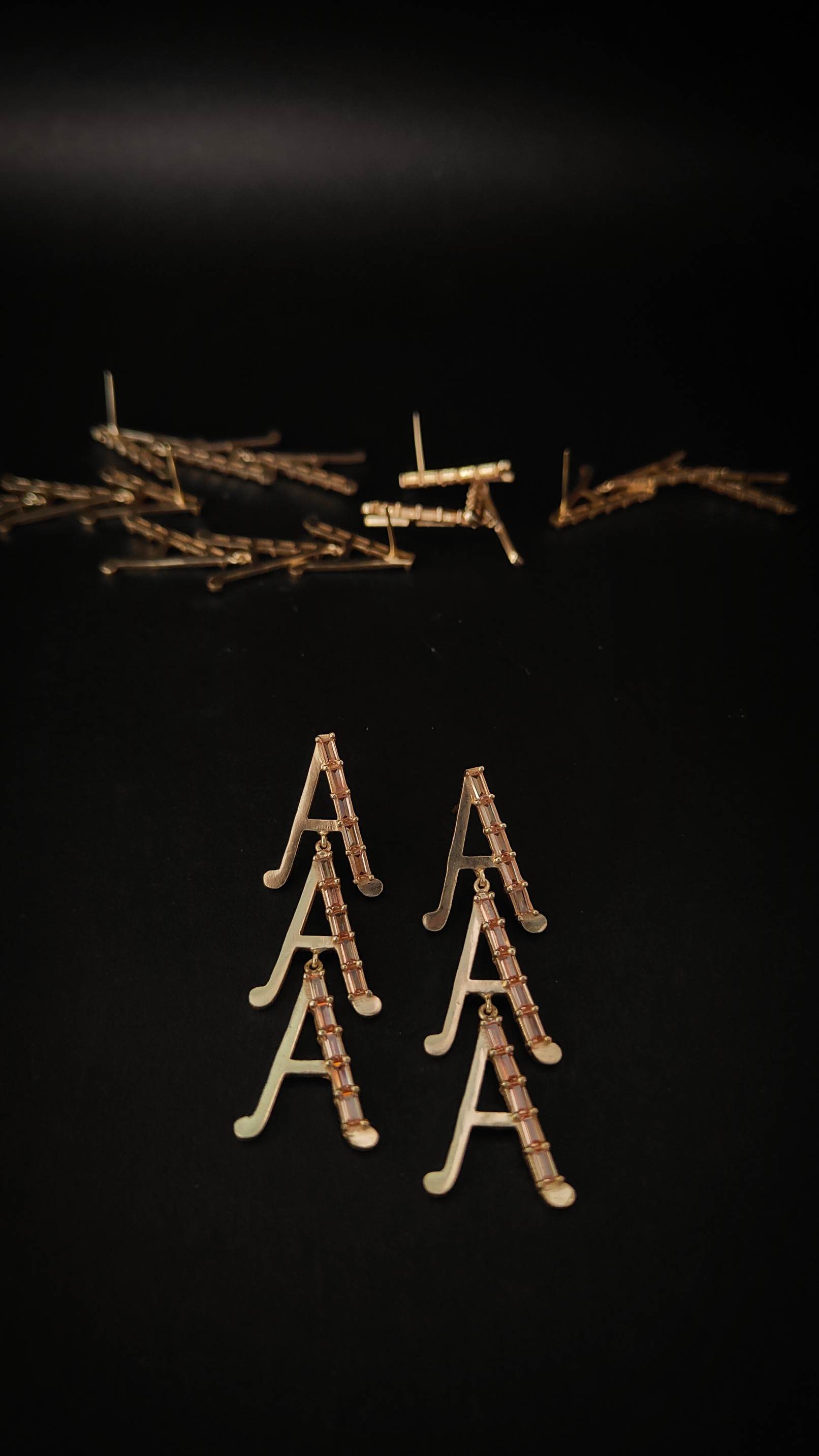 Gold Triple Ace Delight Earrings