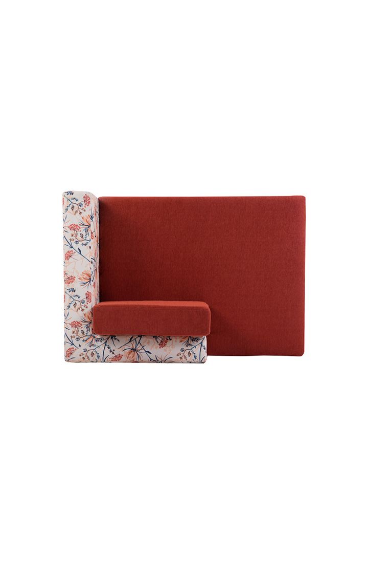 neudot Hailey Duet Fabric 1 Seater Right Aligned Lounger | L Shape | RHS | Comfortable Sofa Dual Color | Living Room | Bed Room | Rusty Cider Orange Colour