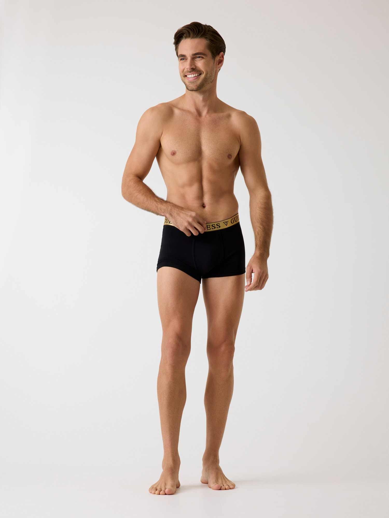 Guess Black Cotton Solid MEN Trunks
