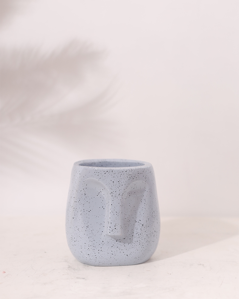 Order Happiness | Order Happiness Small Grey Fibre Flower Pot For Home Decoration, Table Decor & Living Room 0