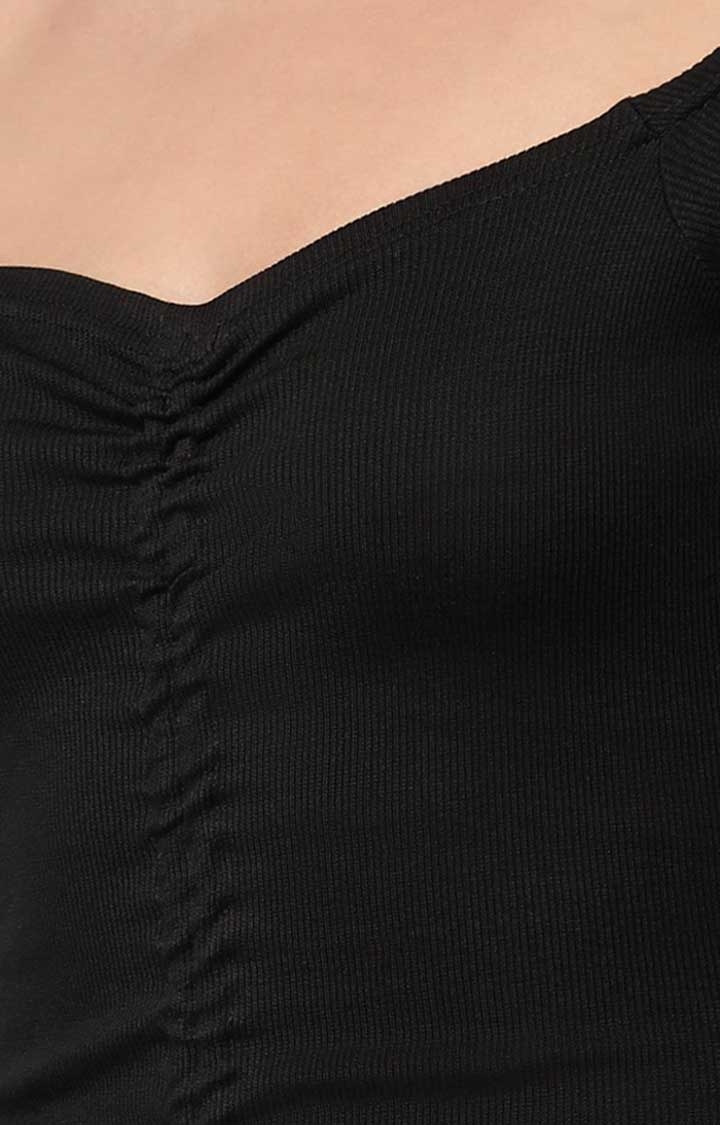 Women's Full Sleeves Black Bodycon Dress