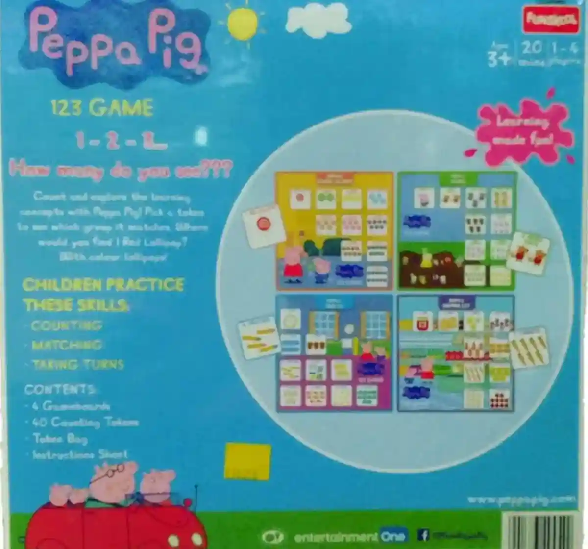 Funskool Peppa Pig 1 2 3 Game (Multicolour) Games for Kids age 3Y+